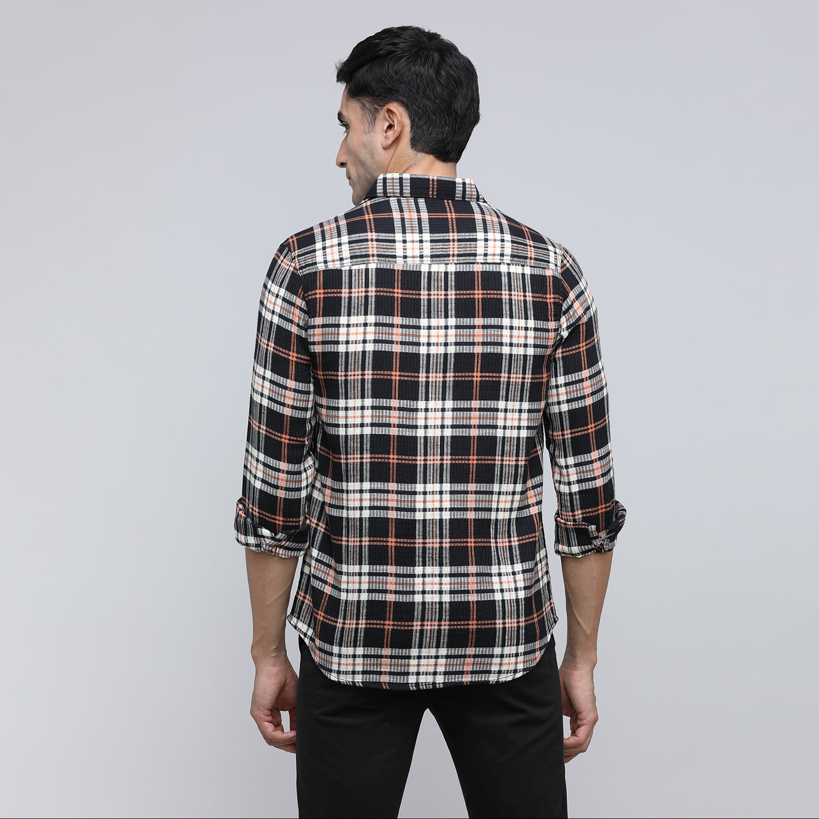 Indo Cotton Men's Checkered Full Sleeve Shirt