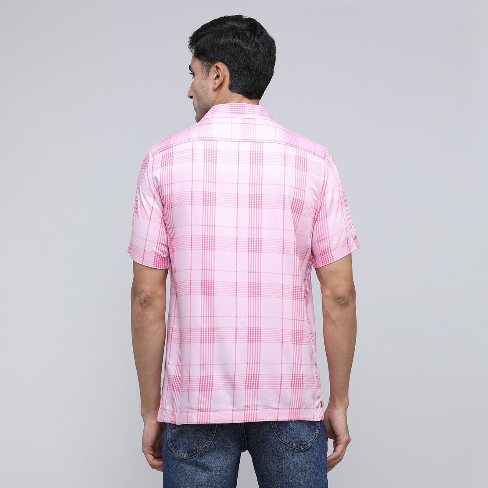 Indo Cotton Men's Checkered Half Sleeve Shirt