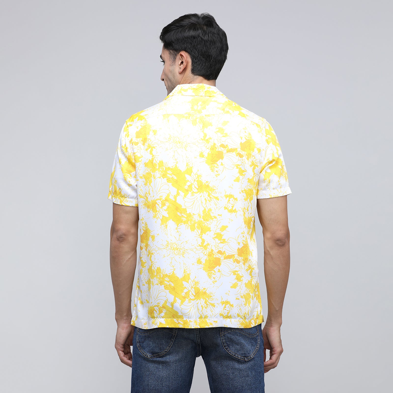 Indo Cotton Men's Printed Half Sleeve Shirt