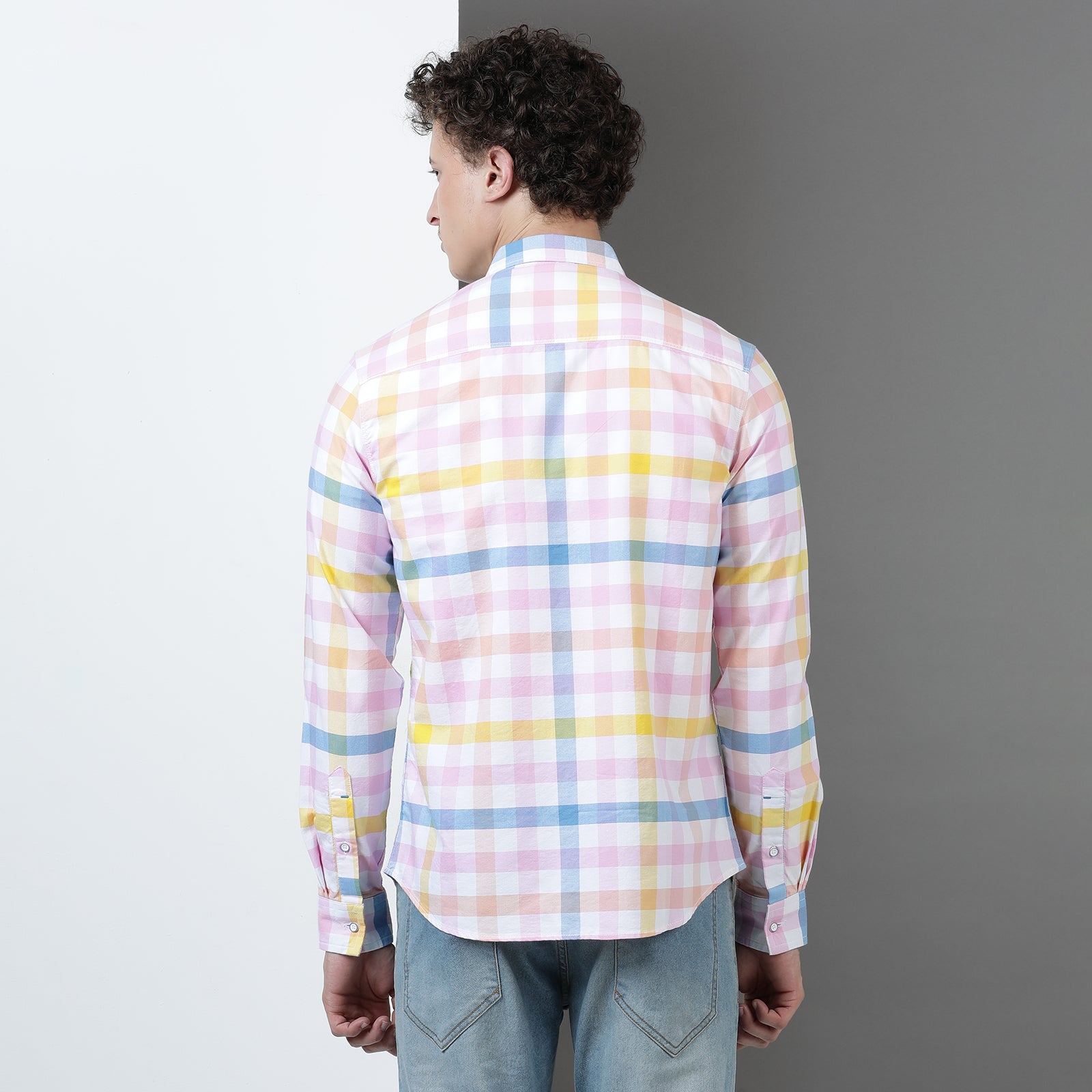 White Yarn Dyed Checks Full Sleeve Shirt