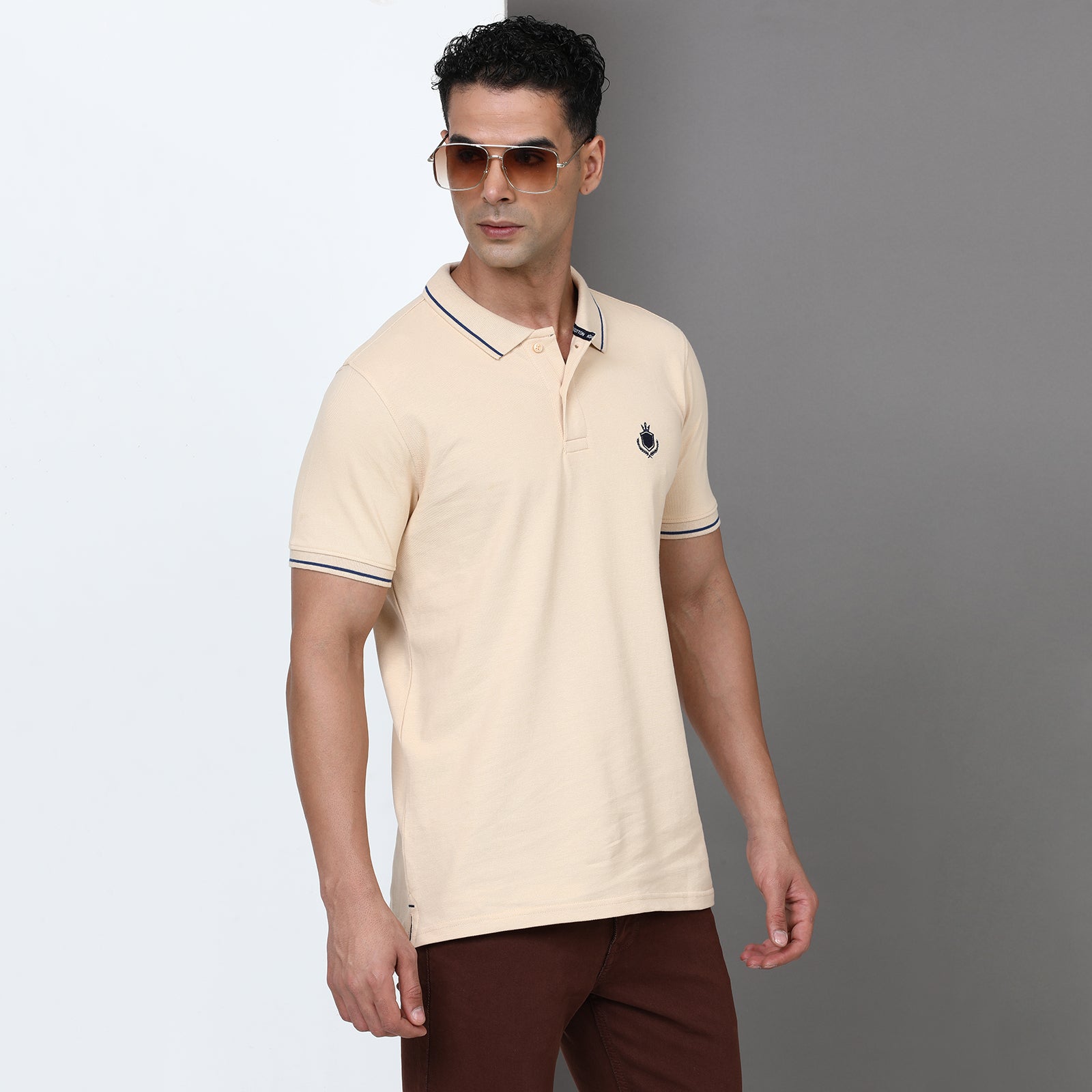 Solid Men Slim Fit Polo T-Shirt