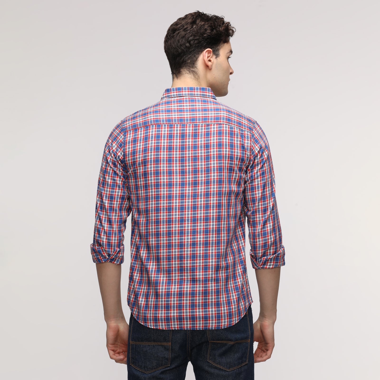 Men's Checkered Slim Fit Shirt With patch Pocket