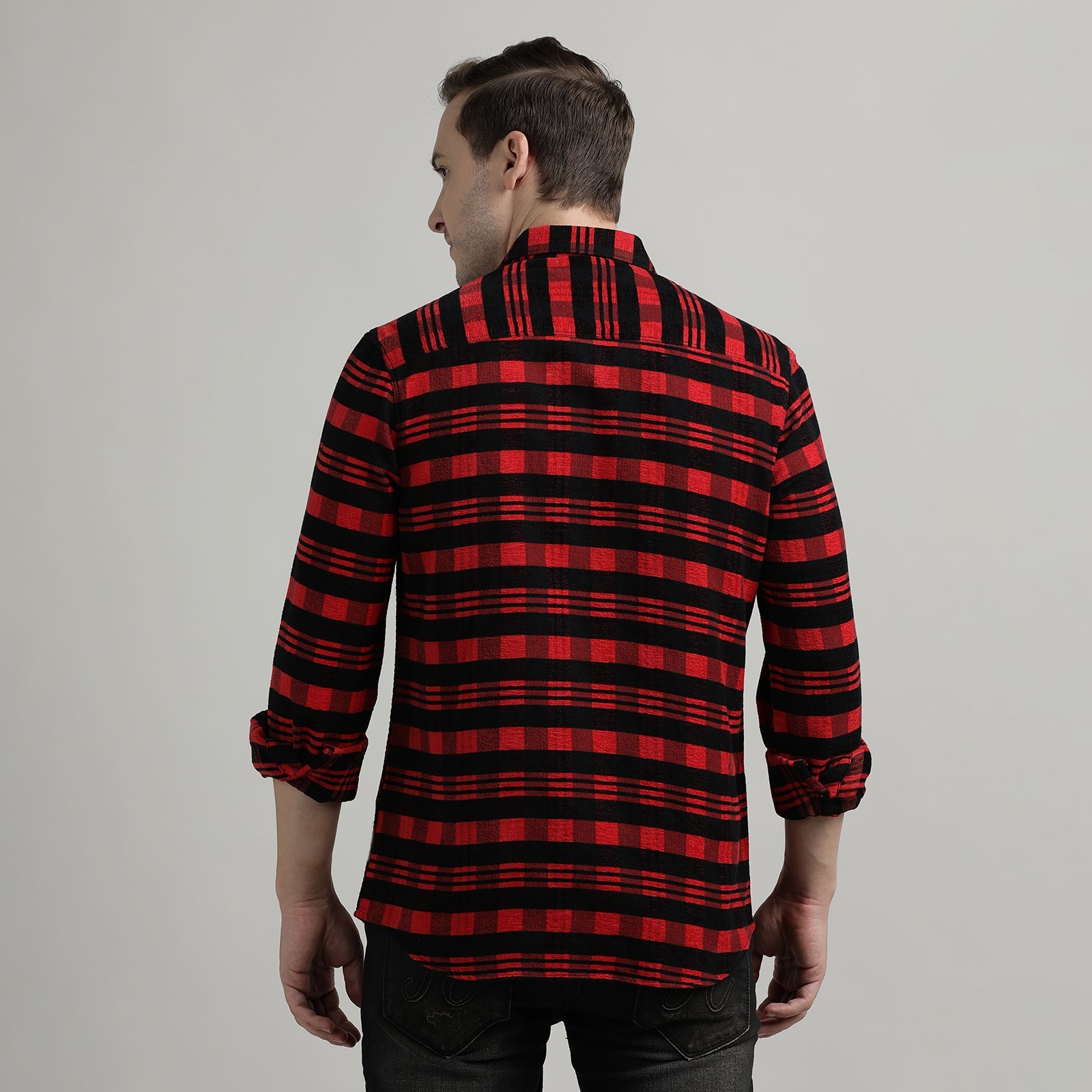 Black & Red Checks Full Sleeve Shirt