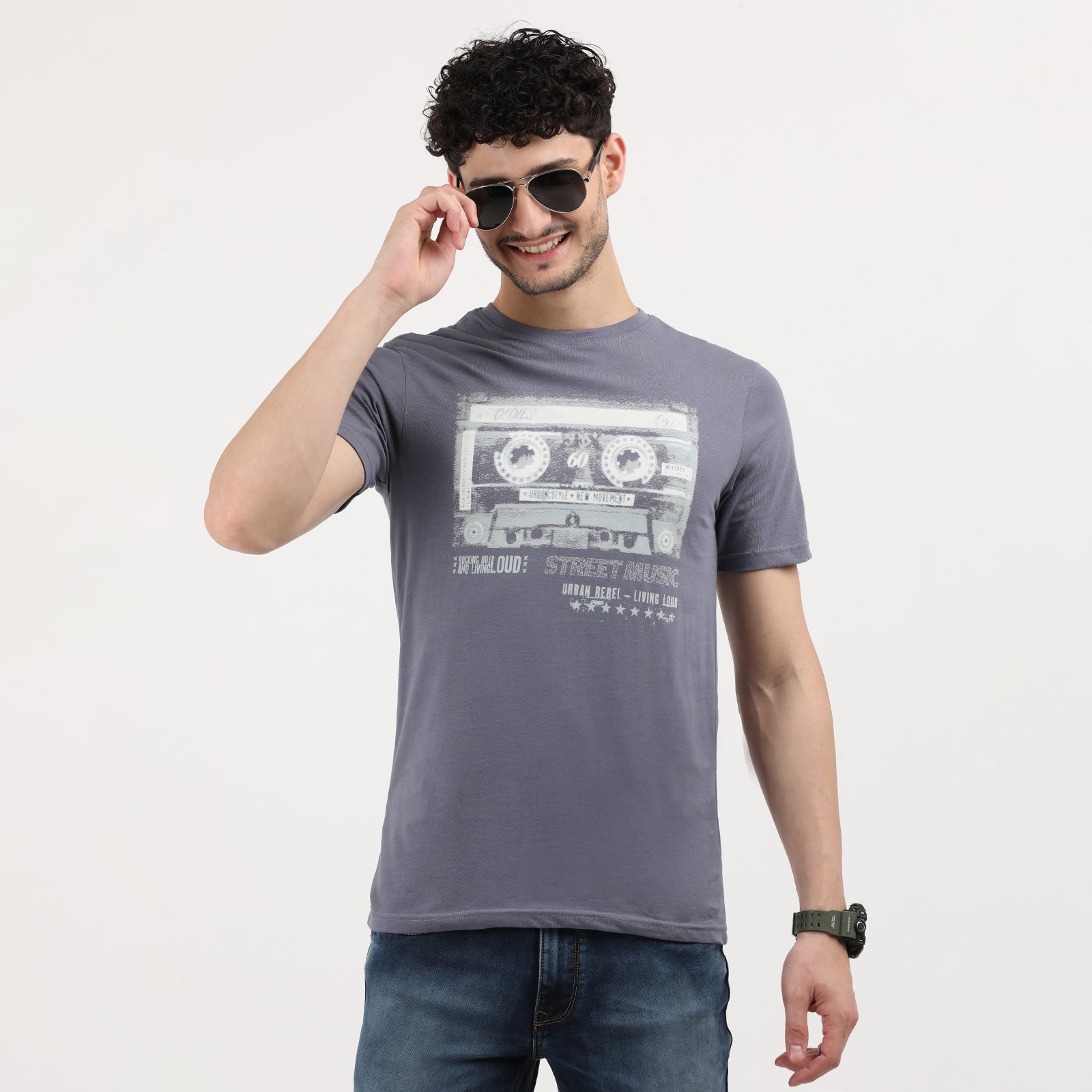 Grisalle Men's Retro Cassette Tape Graphic Tee