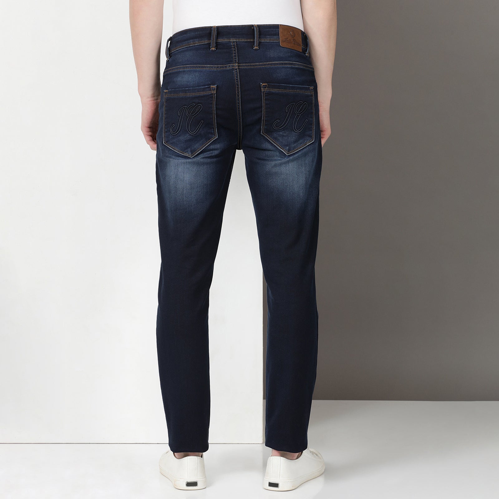 Light Wash Navy Midrise Slim Fit Jeans