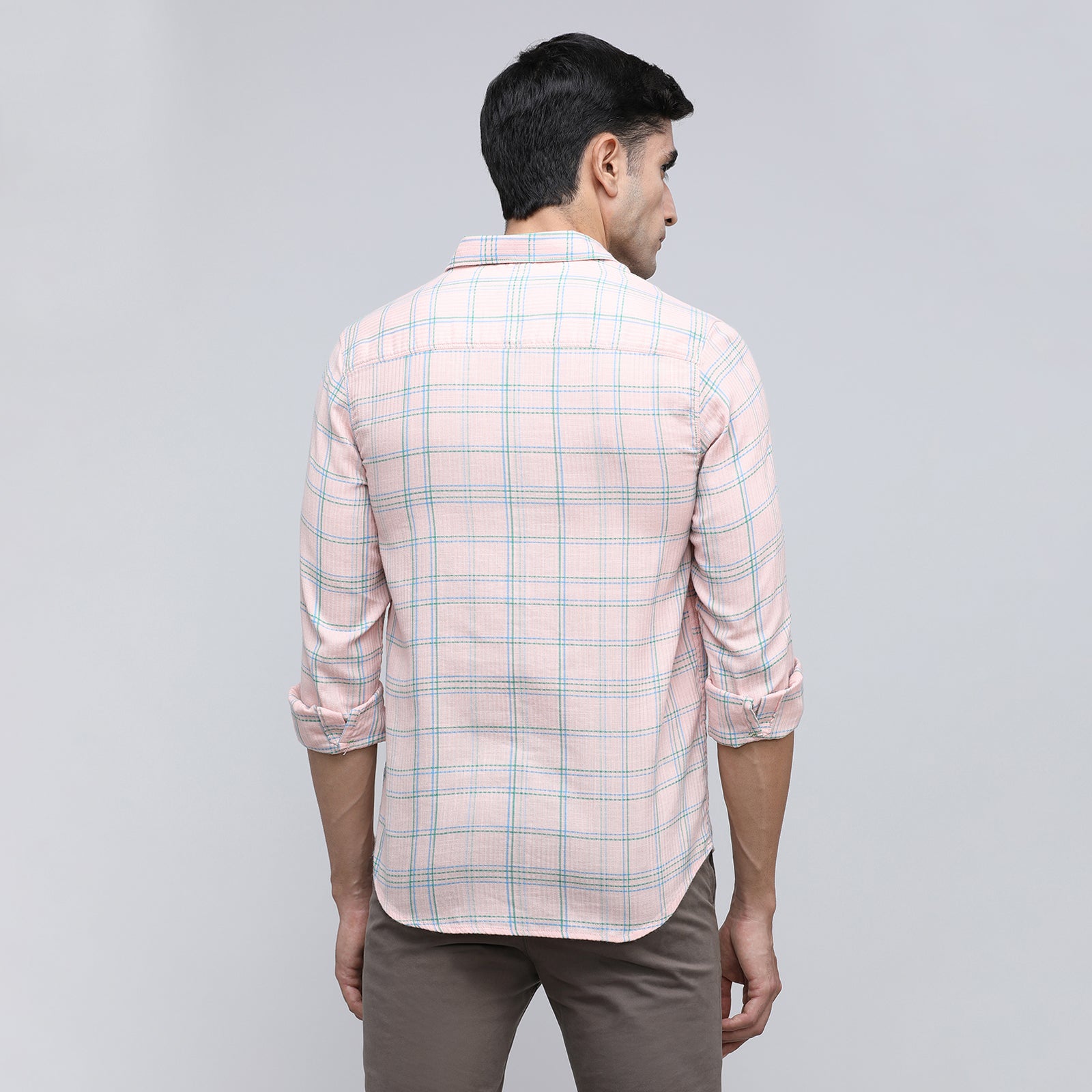 Indo Cotton Men's Checkered Full Sleeve Shirt