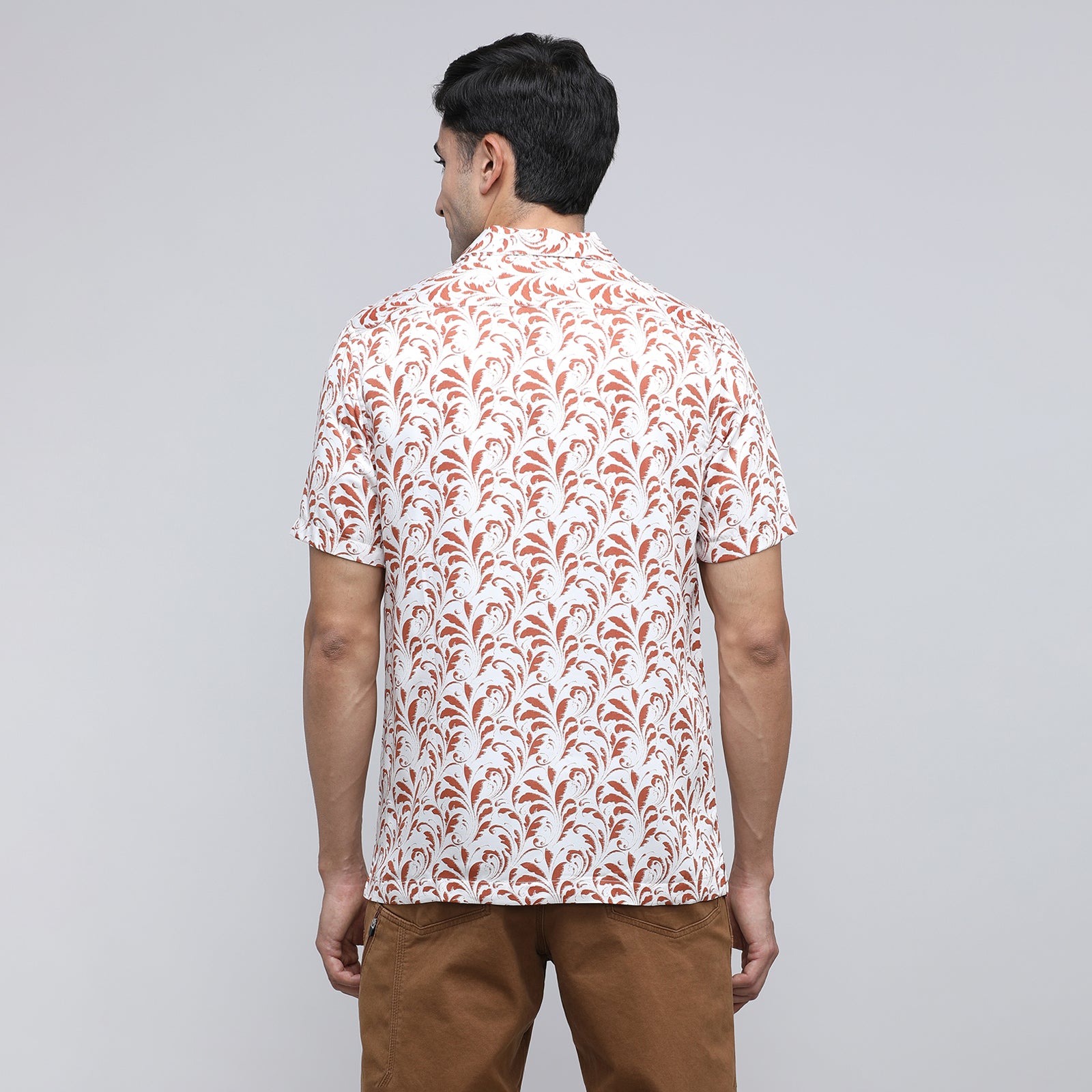 Indo Cotton Men's Printed Half Sleeve Shirt