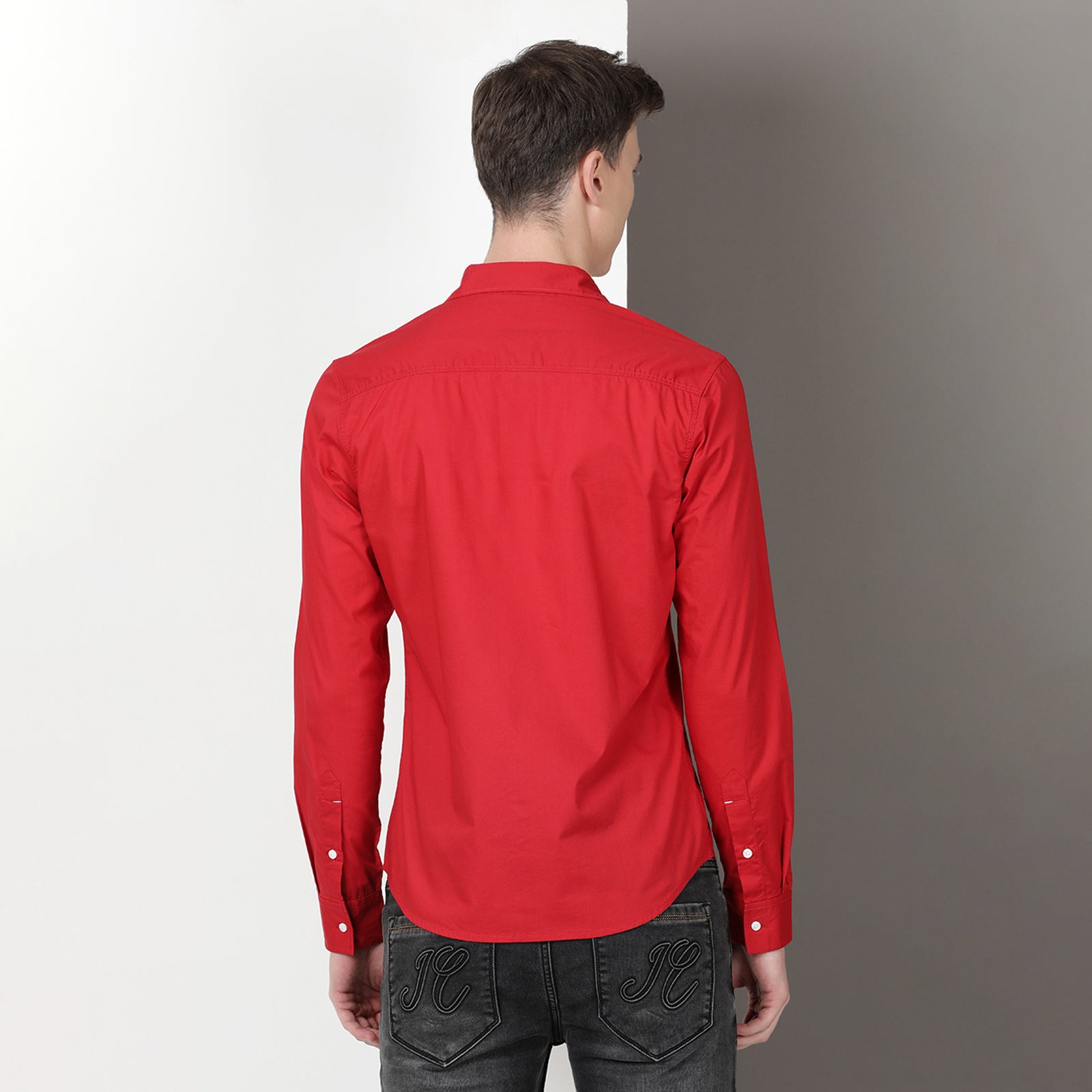 Red Solid Full Sleeve Shirt