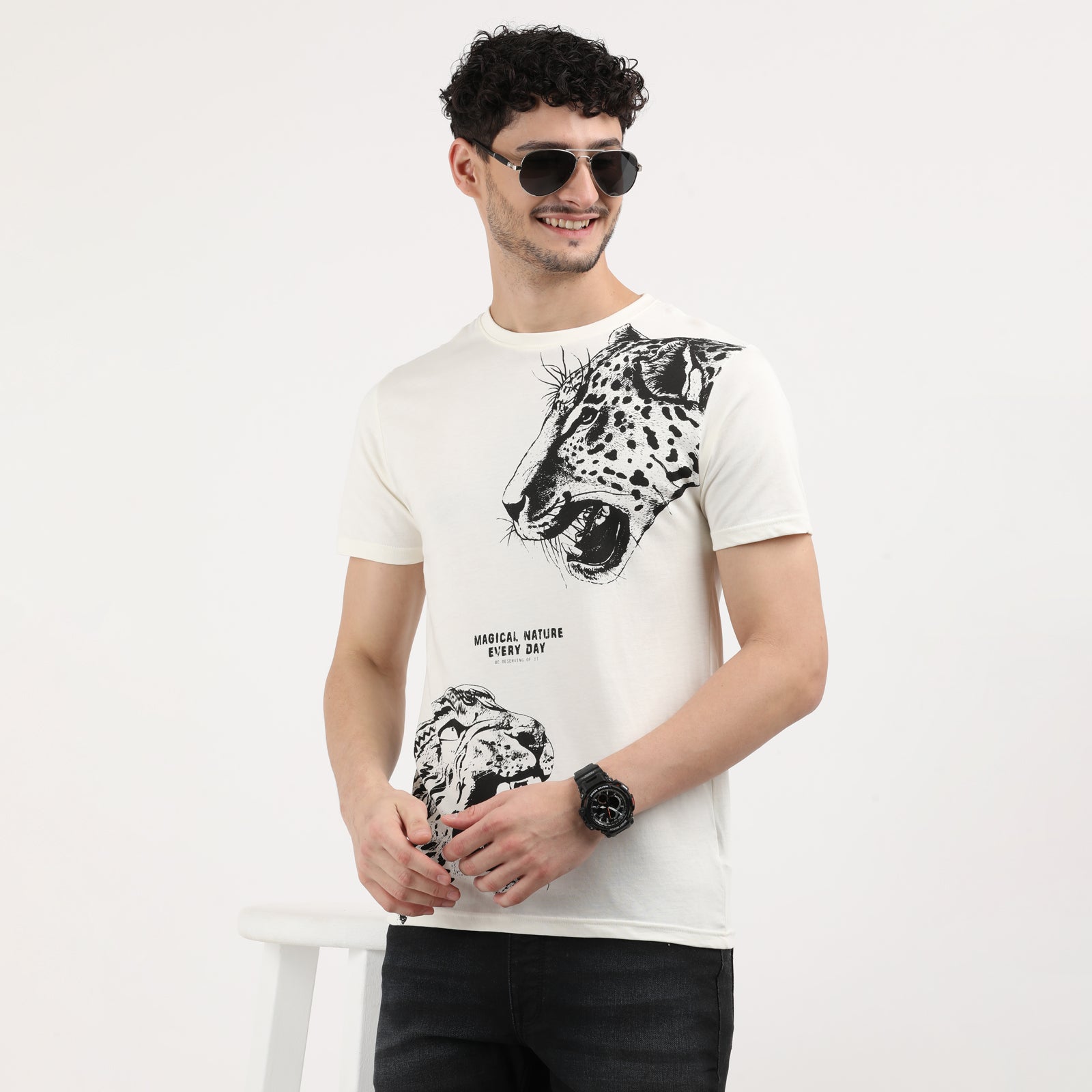 Vanilla Ice Roaring Style Leopard Print T-Shirt