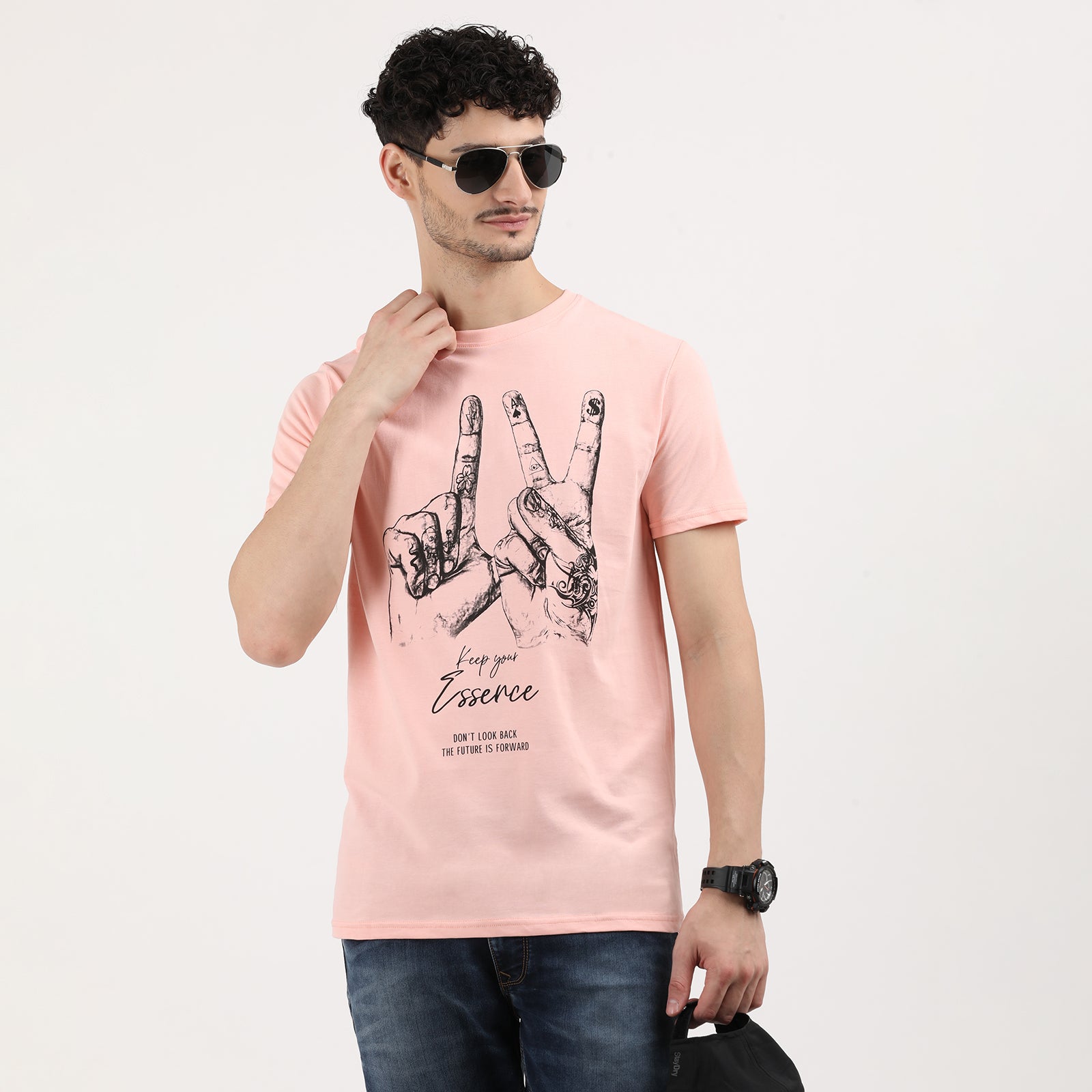 Impatience Pink Keep Your Essence Crew Neck T-Shirt