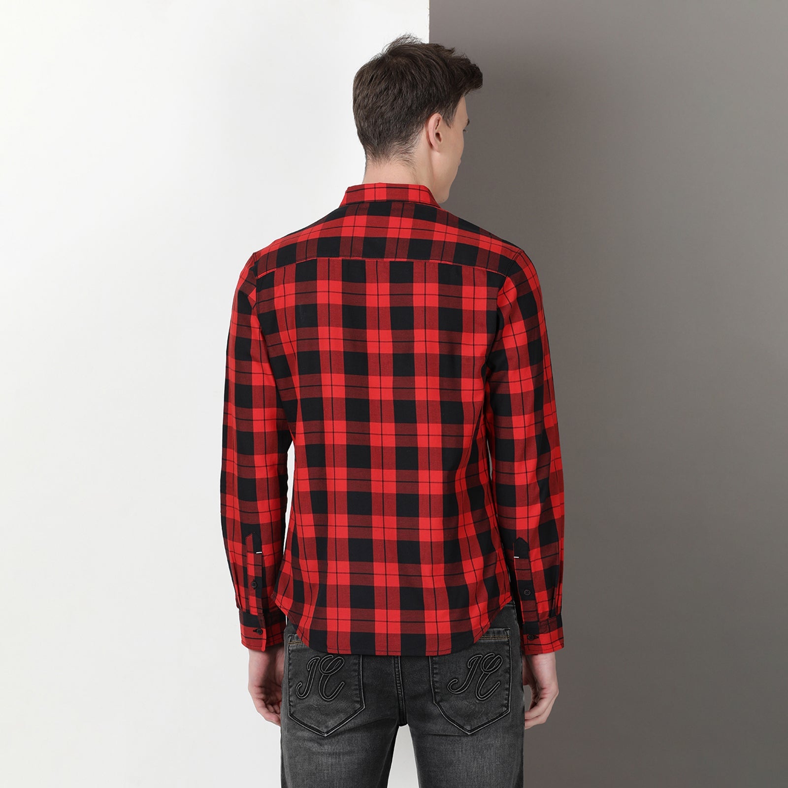 Black & Red Full Sleeve Checks Shirt