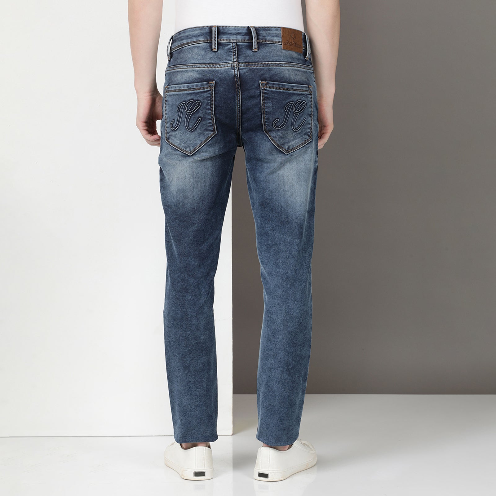 Dark Wash Navy Midrise Slim Fit Jeans