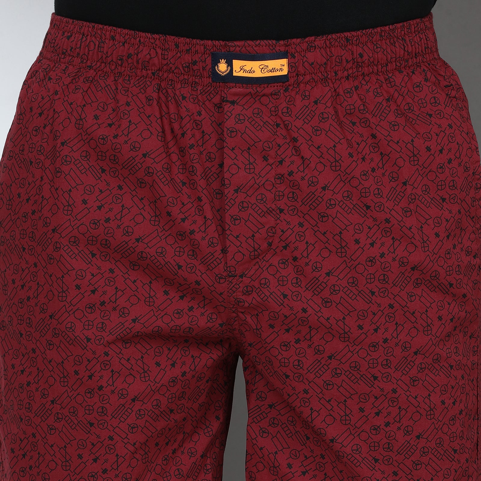 Marron Printed Short Thigh Short