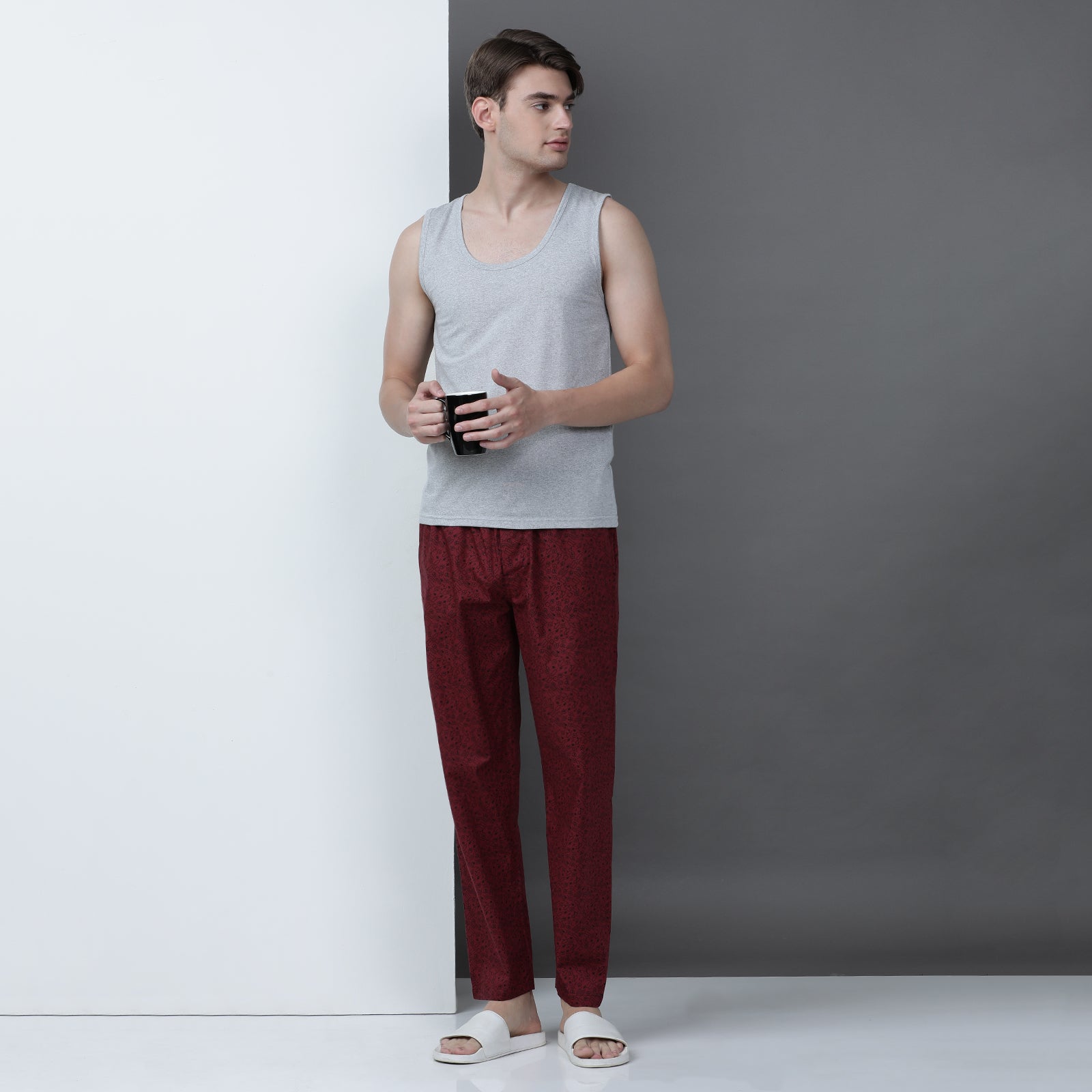 Marron Printed Lounge Pant