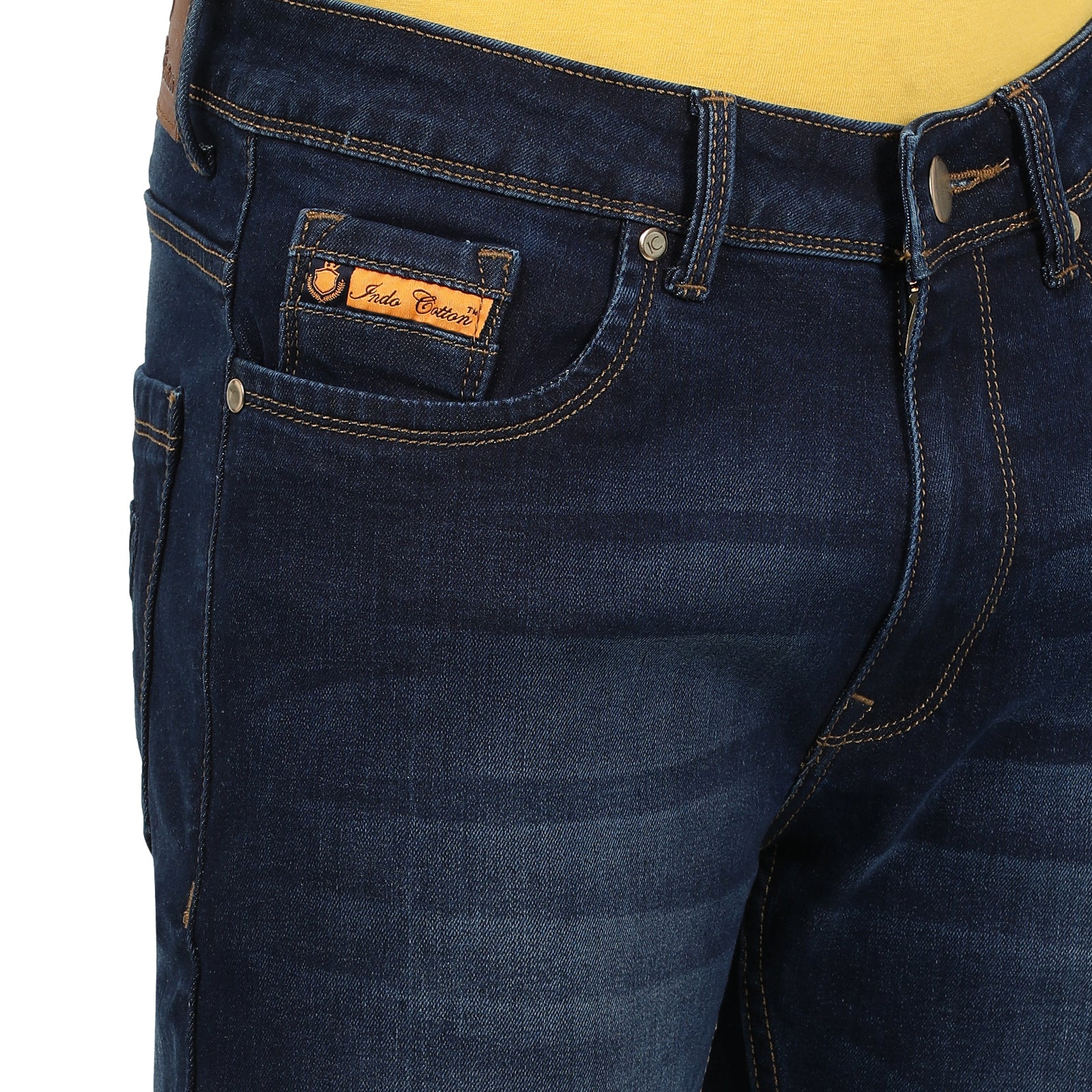 Navy Blue Light Wash Slim Fit Jeans