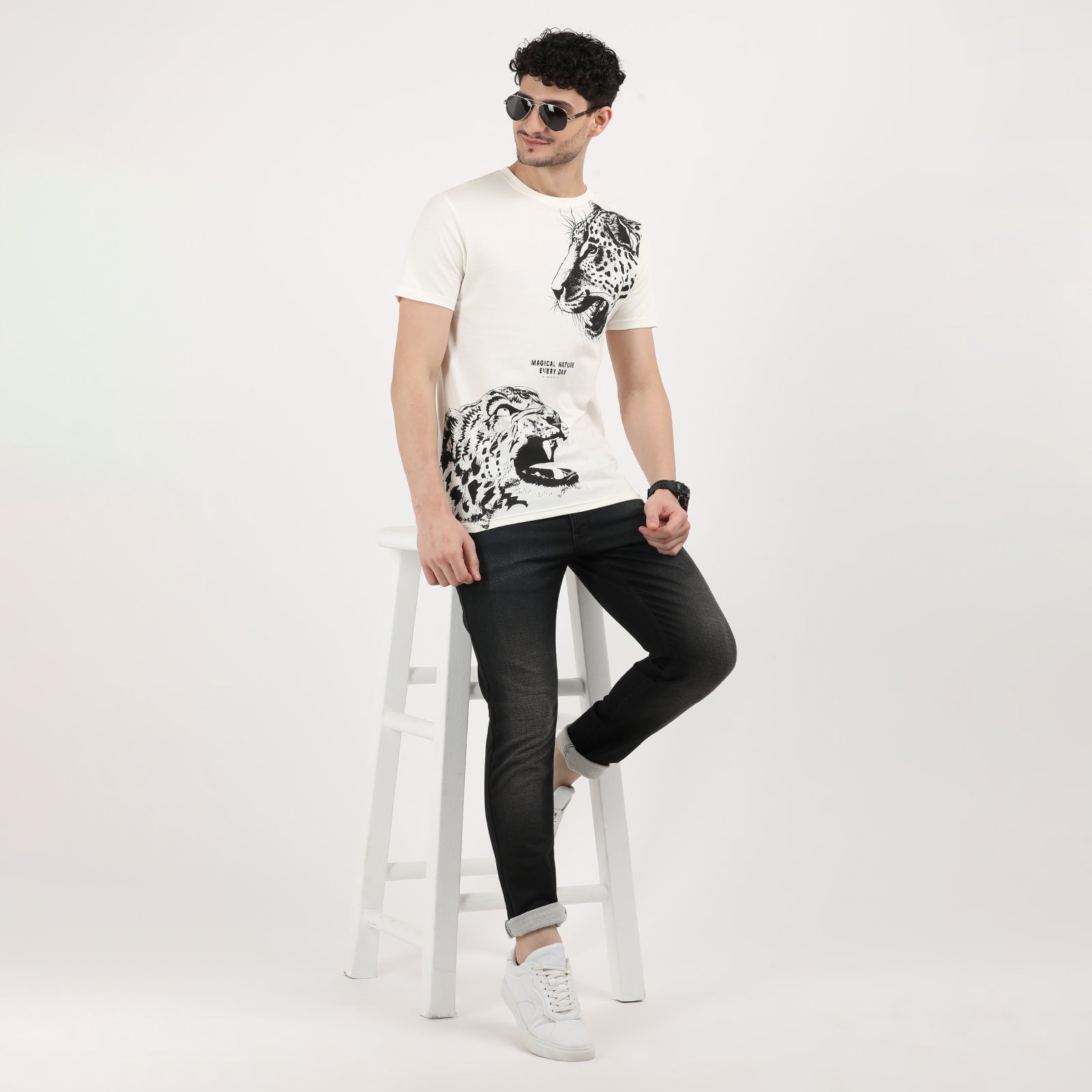 Vanilla Ice Roaring Style Leopard Print T-Shirt