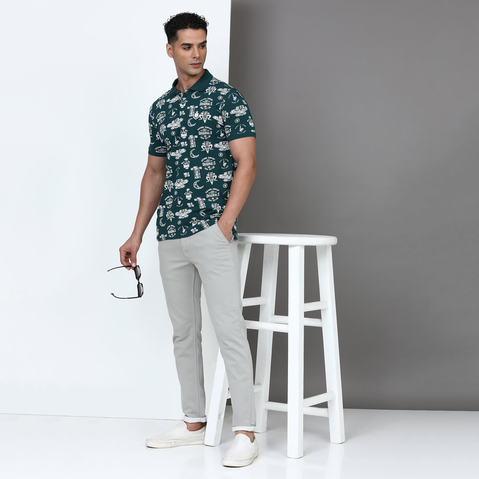 Slim Fit Printed Polo T-Shirt