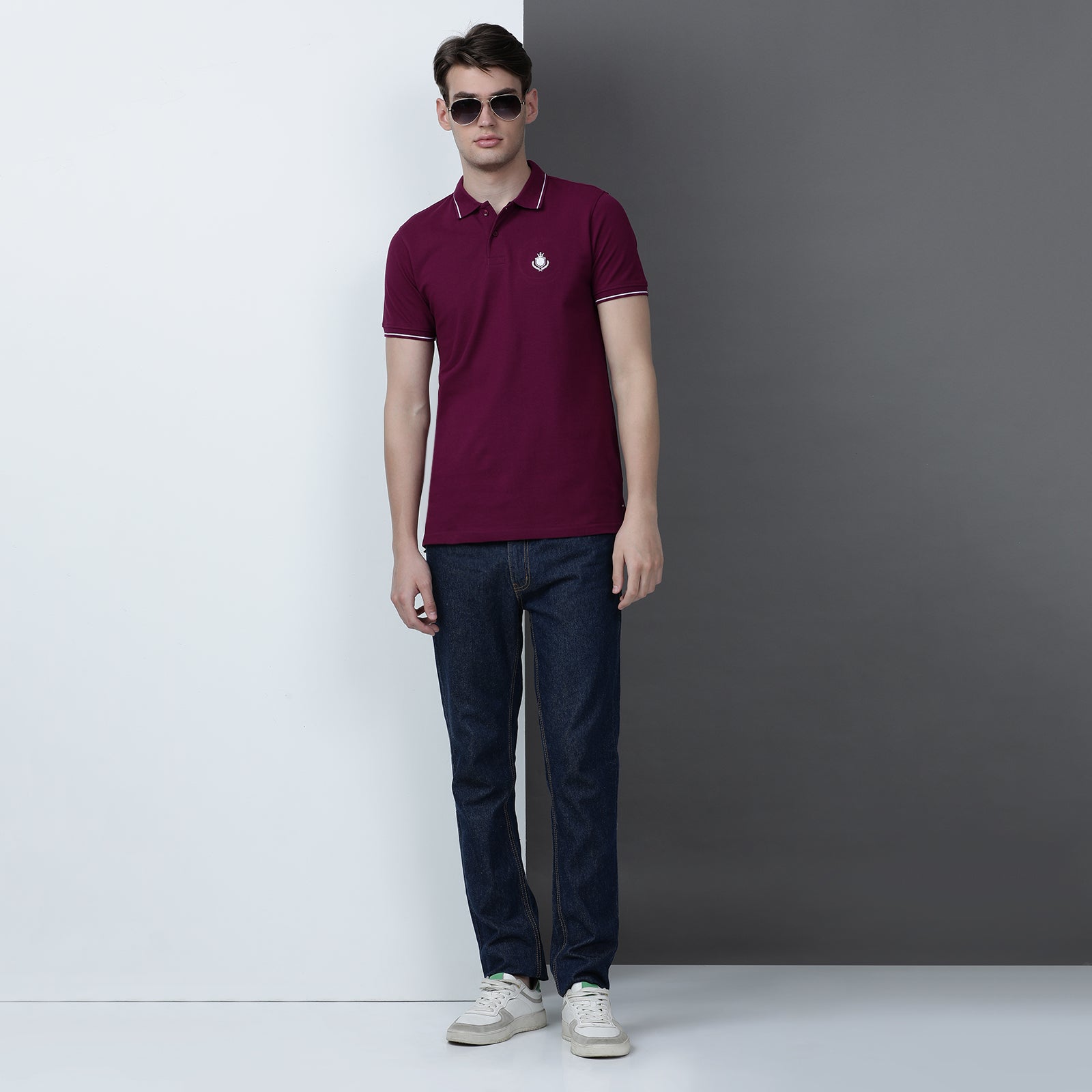 Solid Men Slim Fit Polo T-Shirt