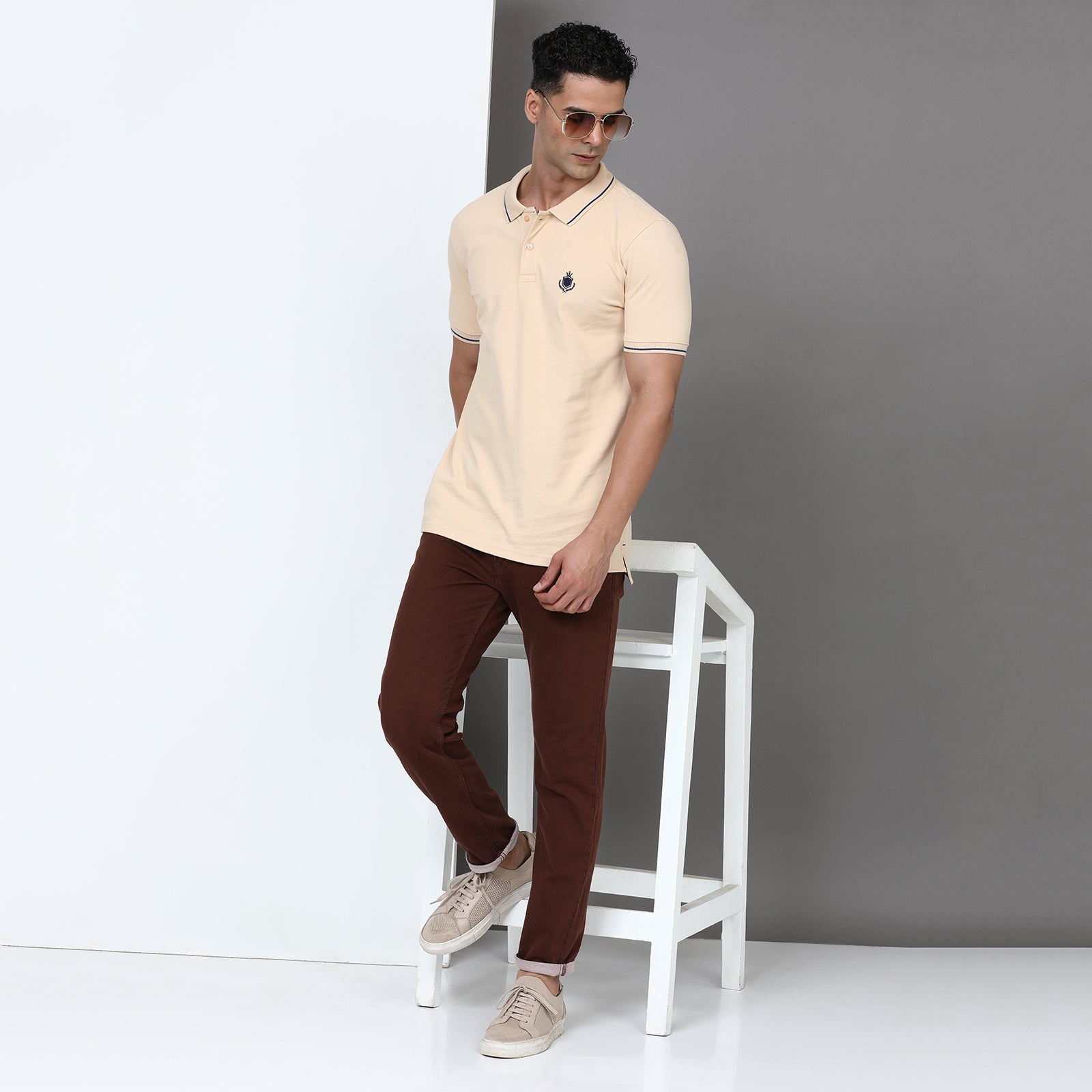 Solid Men Slim Fit Polo T-Shirt