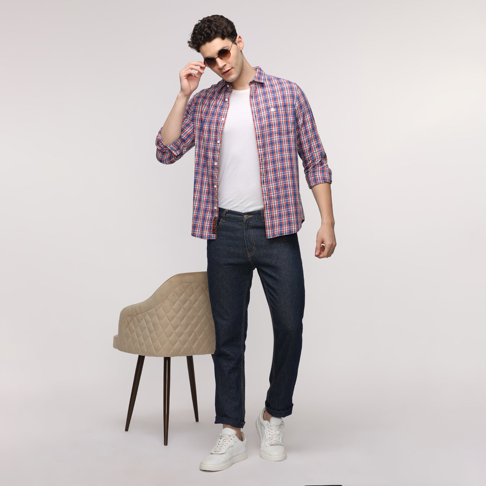 Men's Checkered Slim Fit Shirt With patch Pocket