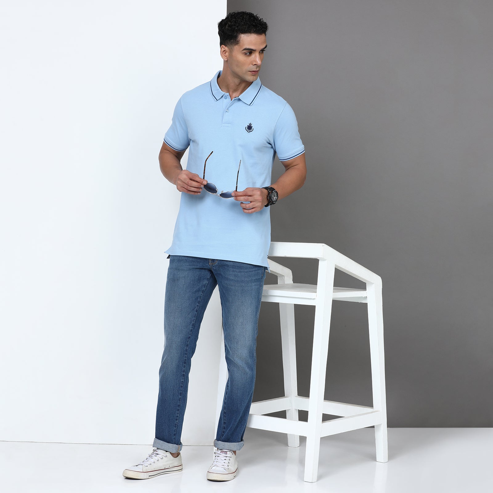 Solid Men Slim Fit Polo T-Shirt