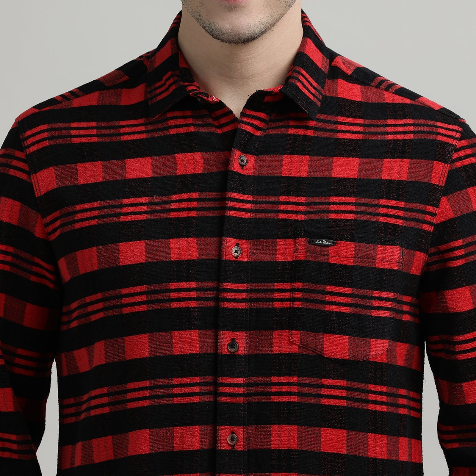 Black & Red Checks Full Sleeve Shirt