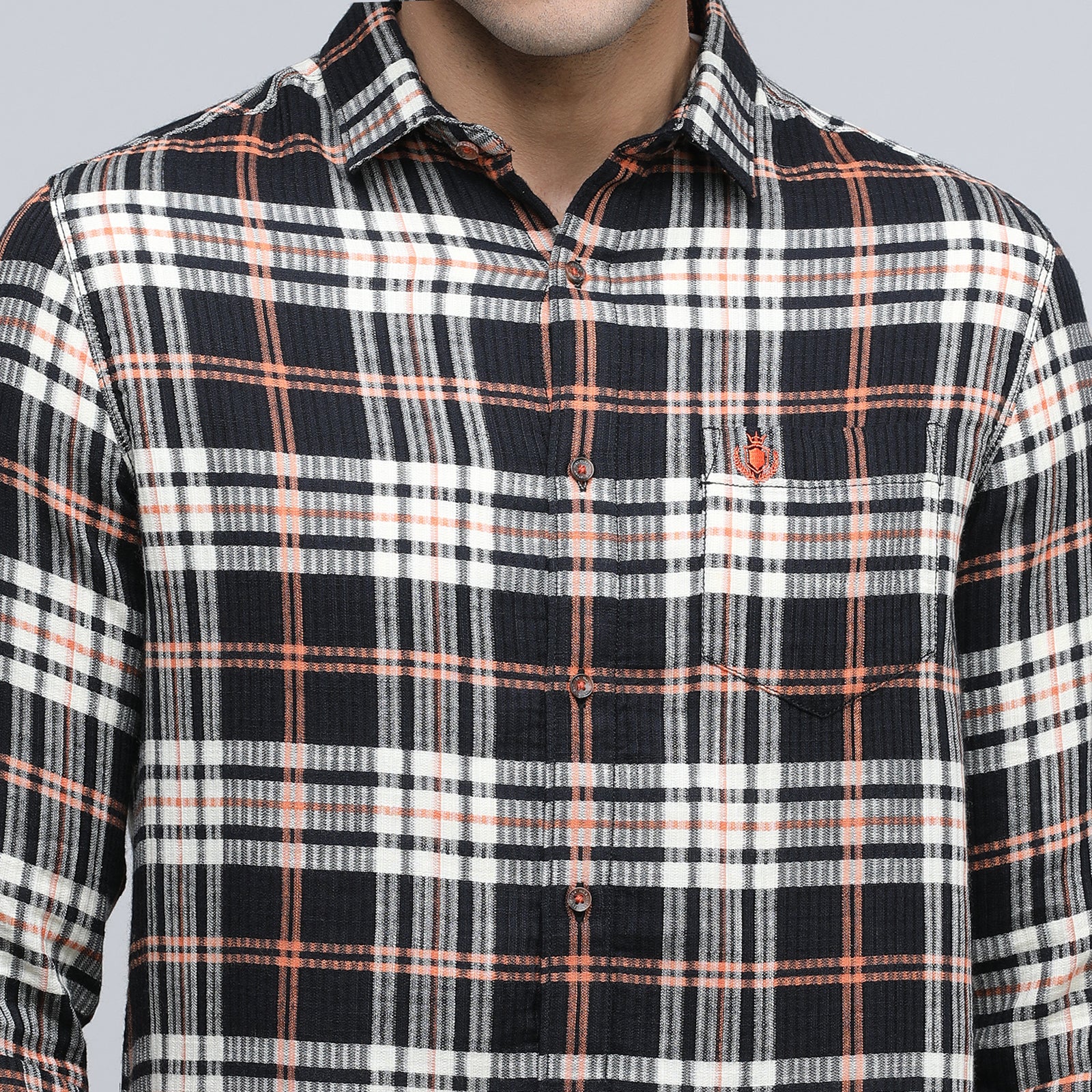 Indo Cotton Men's Checkered Full Sleeve Shirt