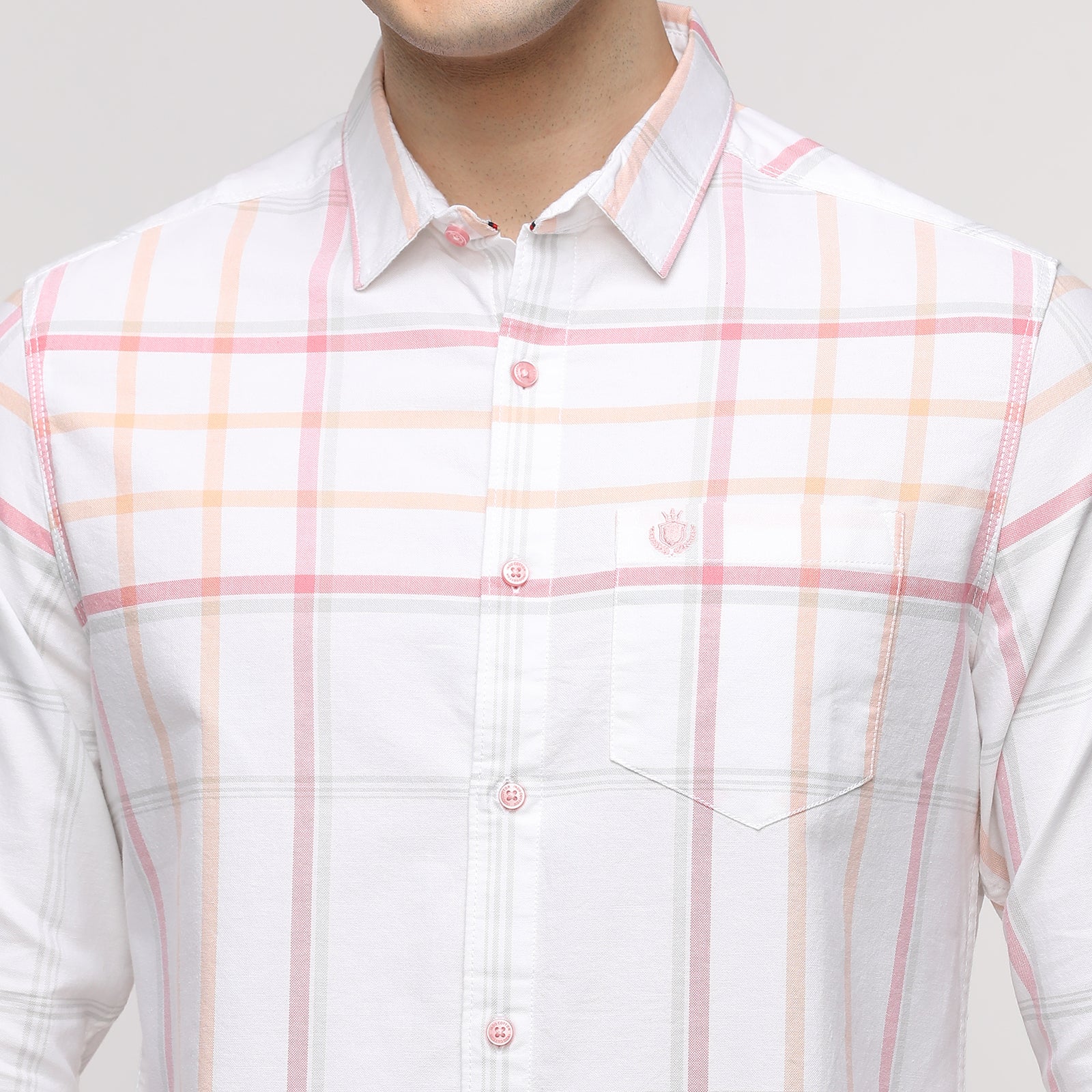 Men's Checkered Slim Fit Shirt with Patch Pocket