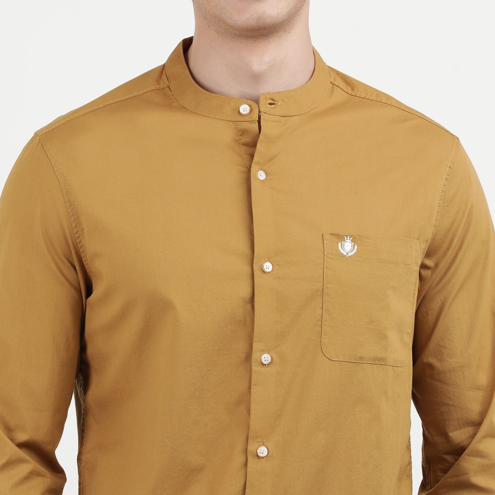 Khaki plain Full Sleeve Shirt-1