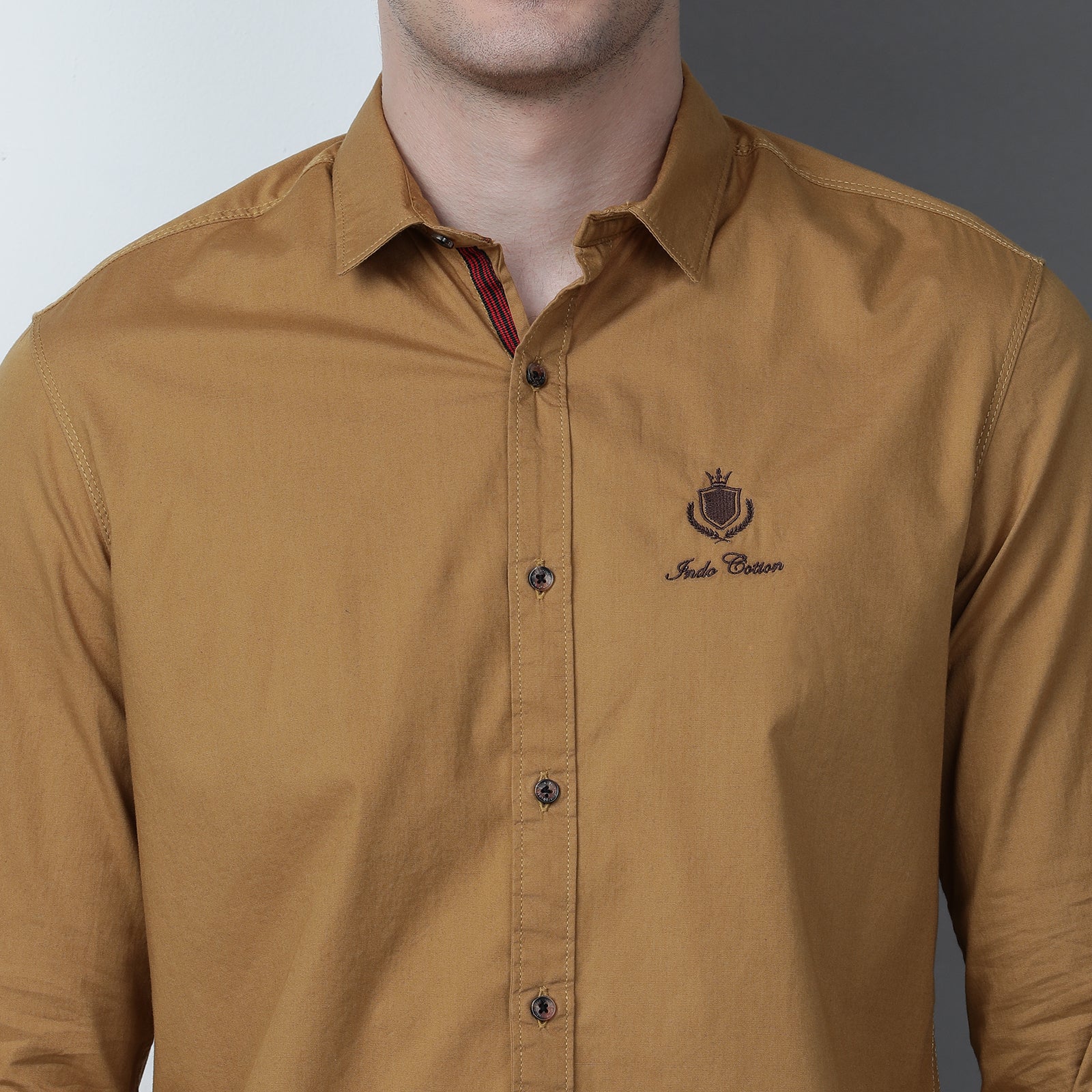 Mustard Solid Full Sleeve Shirt