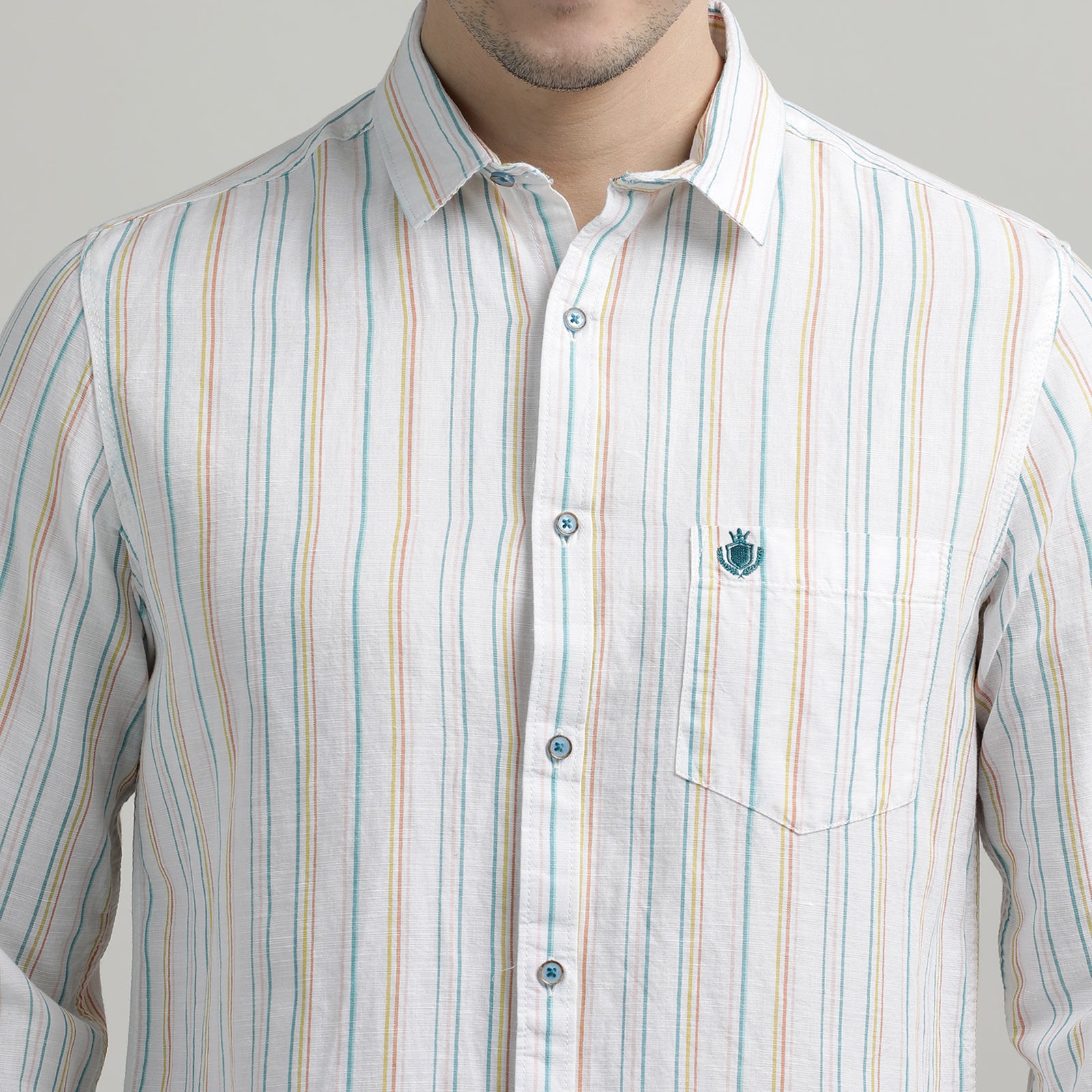 White Striped Full Sleeve Shirt