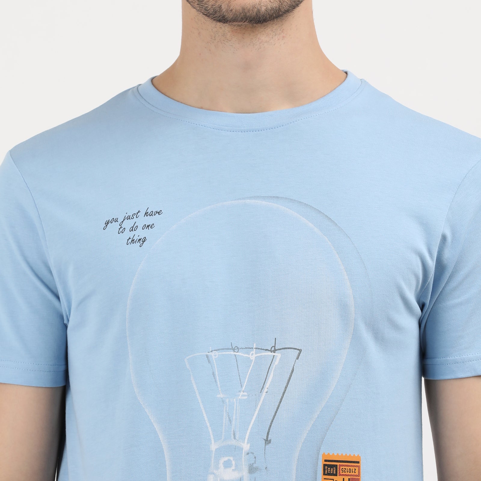 Powder Blue Men's Creative Process Bulb Graphic Tee