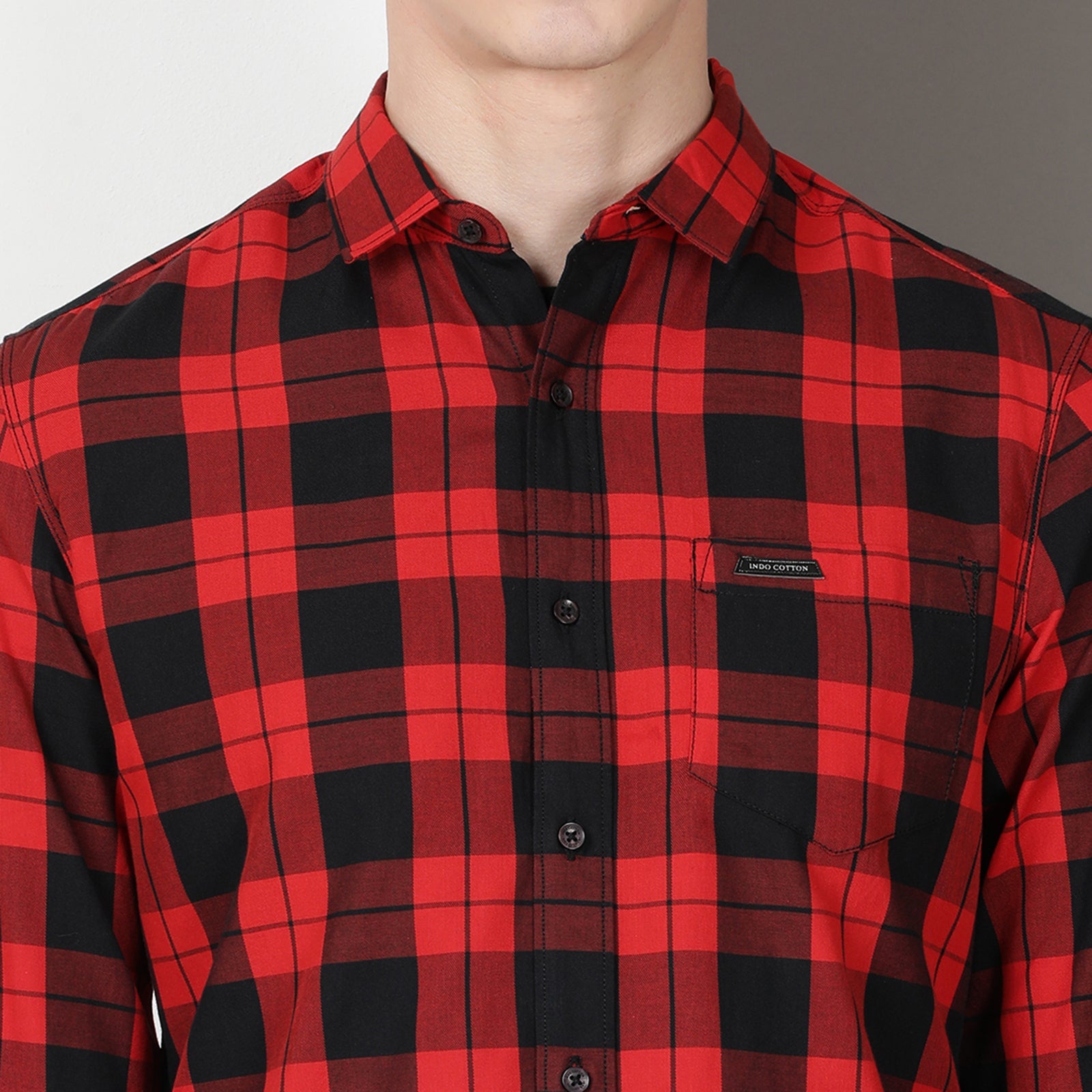 Black & Red Full Sleeve Checks Shirt