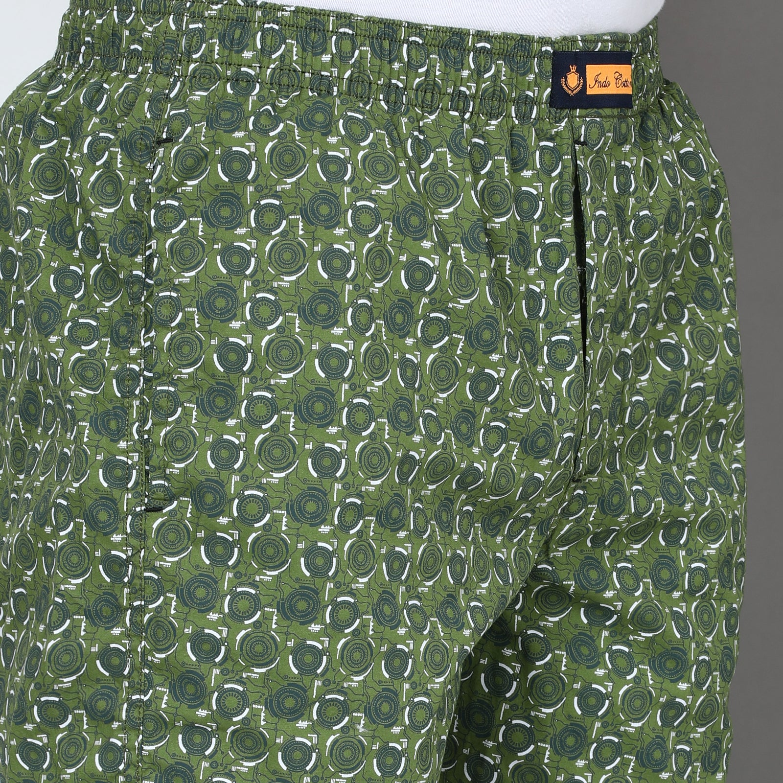 Green Printed Short Thigh Short