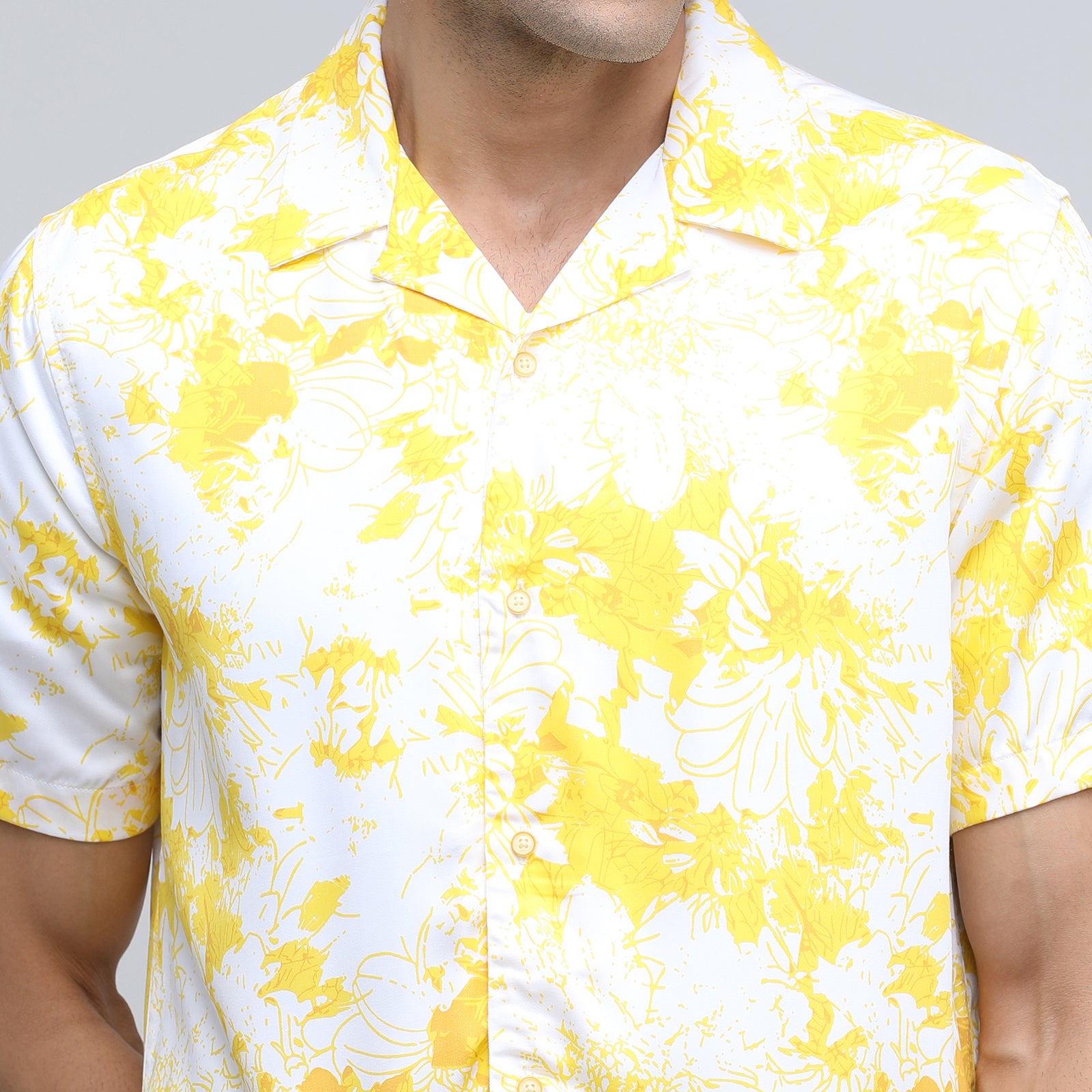 Indo Cotton Men's Printed Half Sleeve Shirt