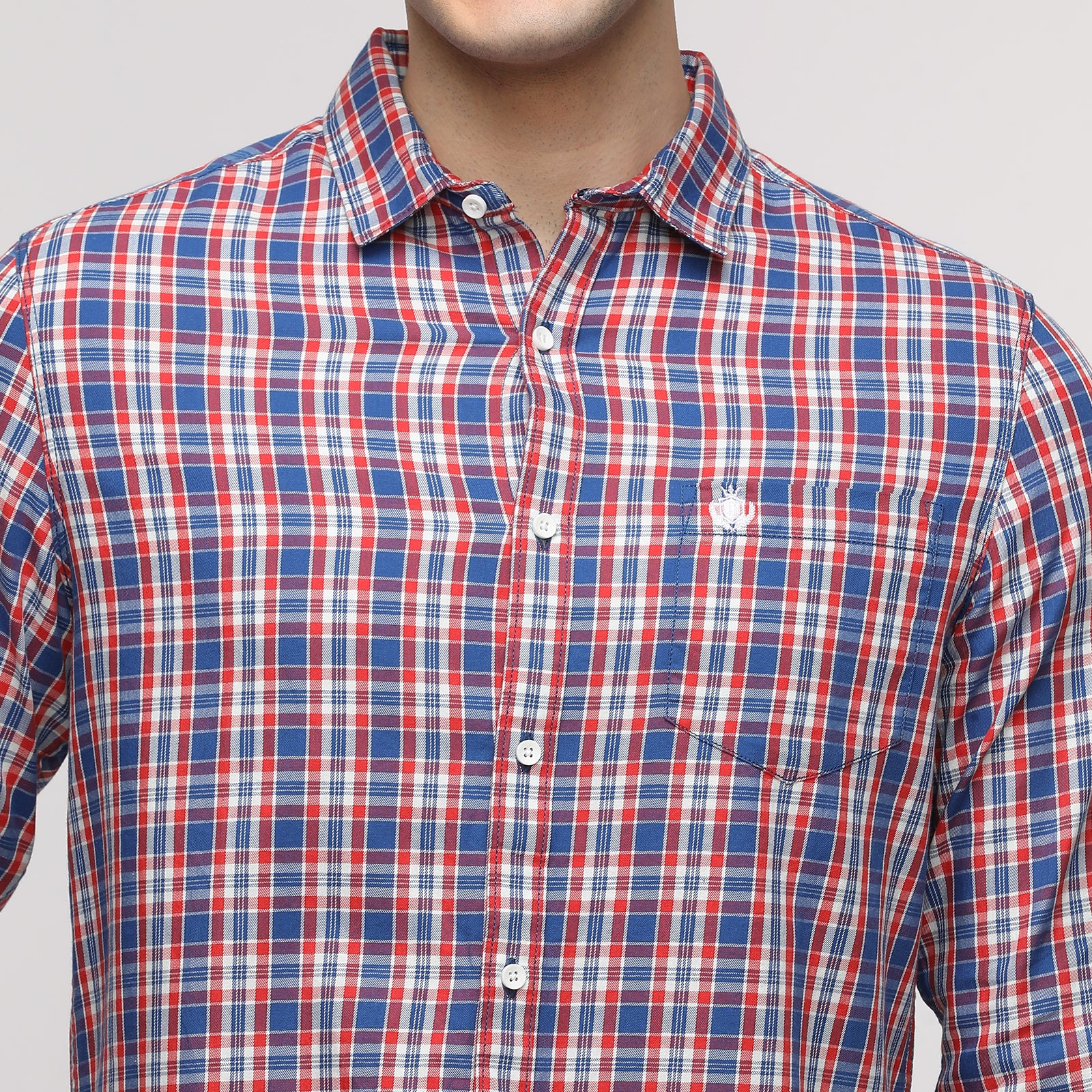 Men's Checkered Slim Fit Shirt With patch Pocket