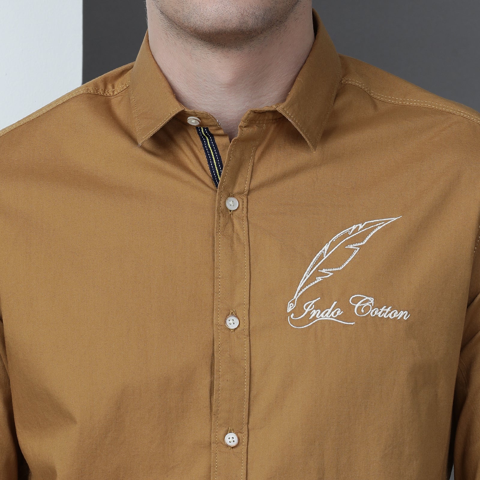 Mustard Solid Full Sleeve Shirt