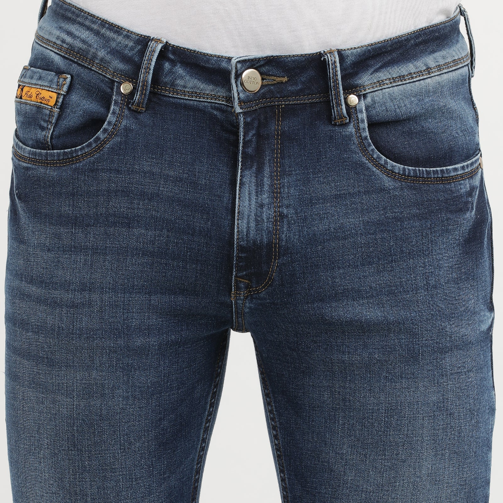 Men's Denim Navy Light Distressed Slim Fit Jeans