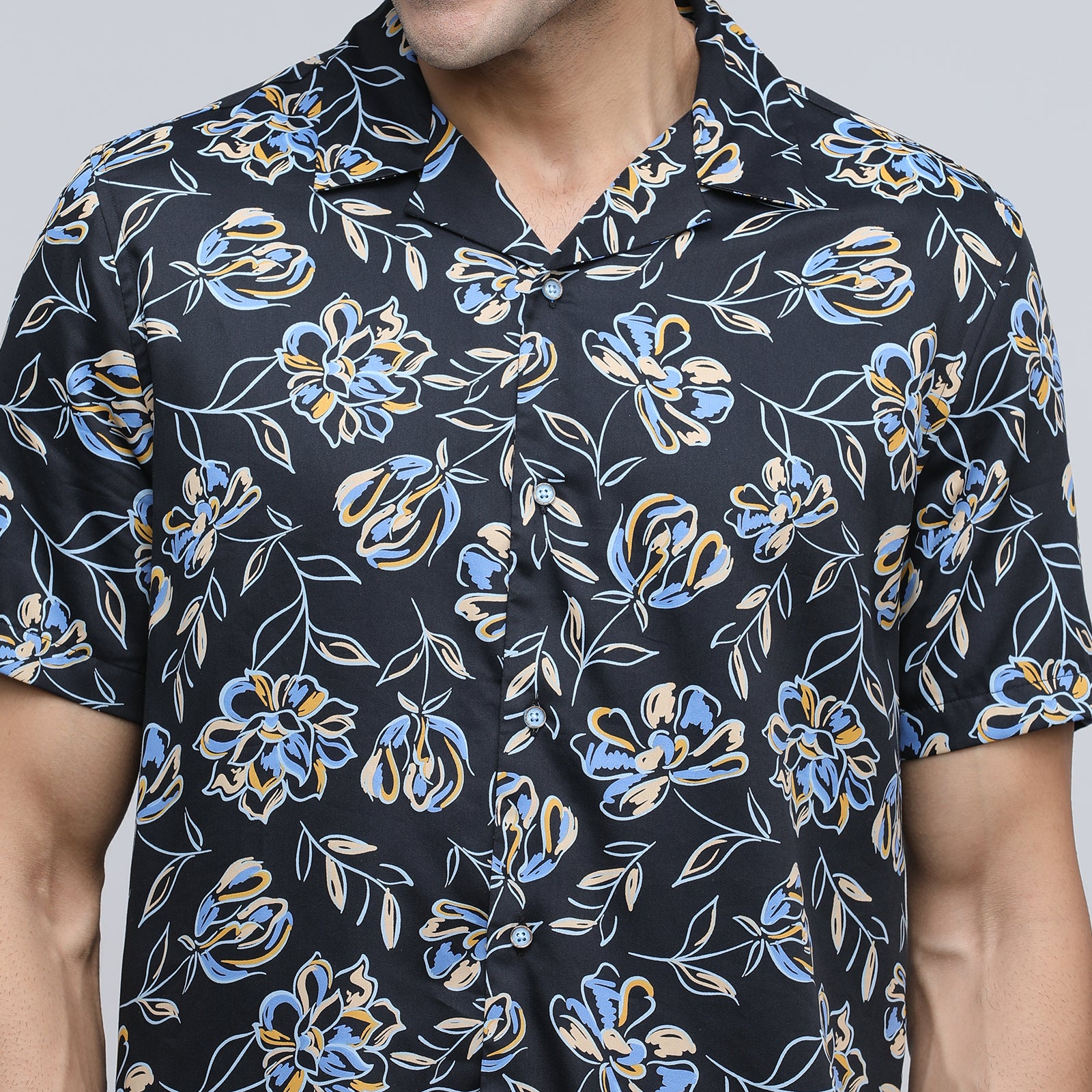 Indo Cotton Men's Half Sleeve Printed Shirt