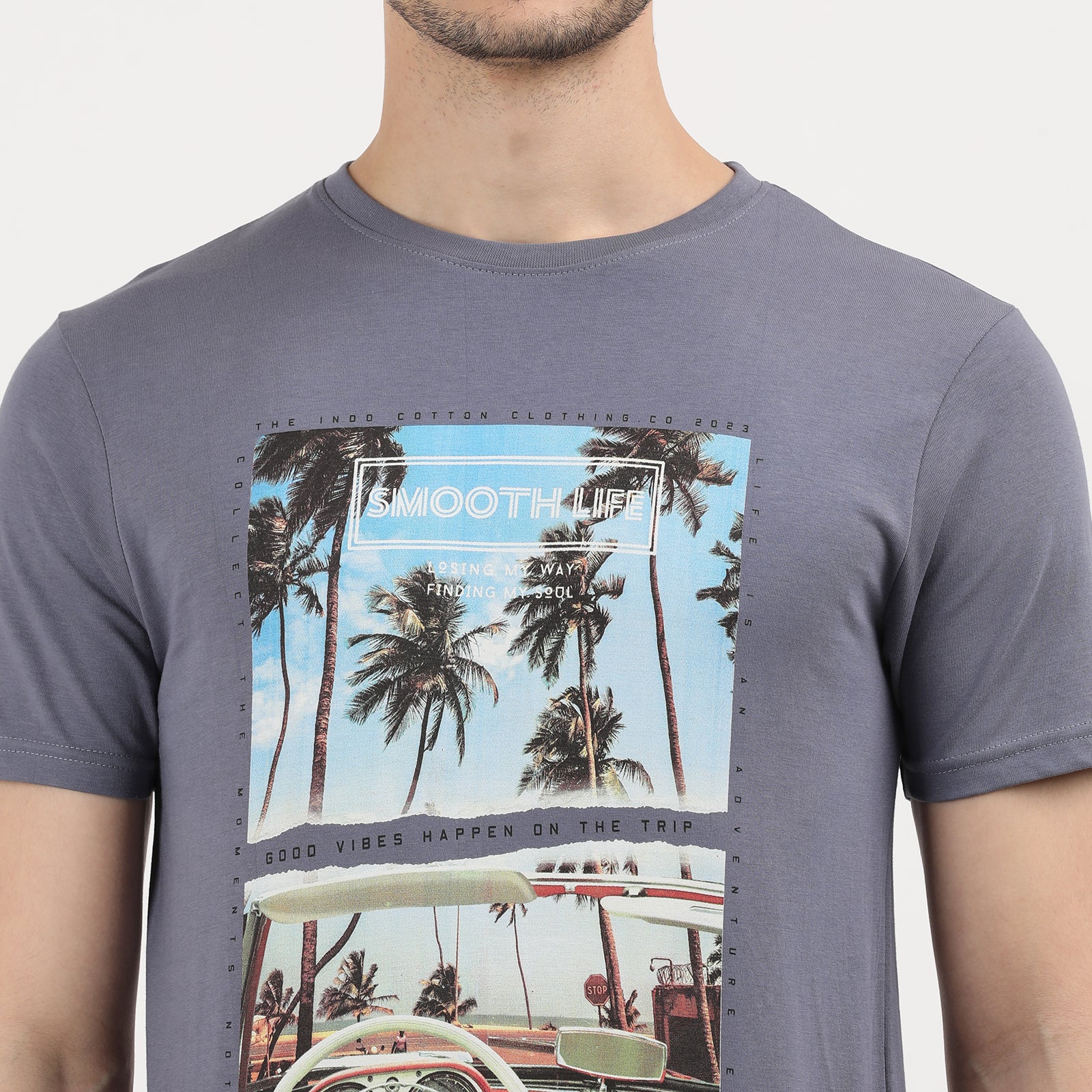 Grisaille-Tropical_Beach_Sunset-Graphic-T-Shirt