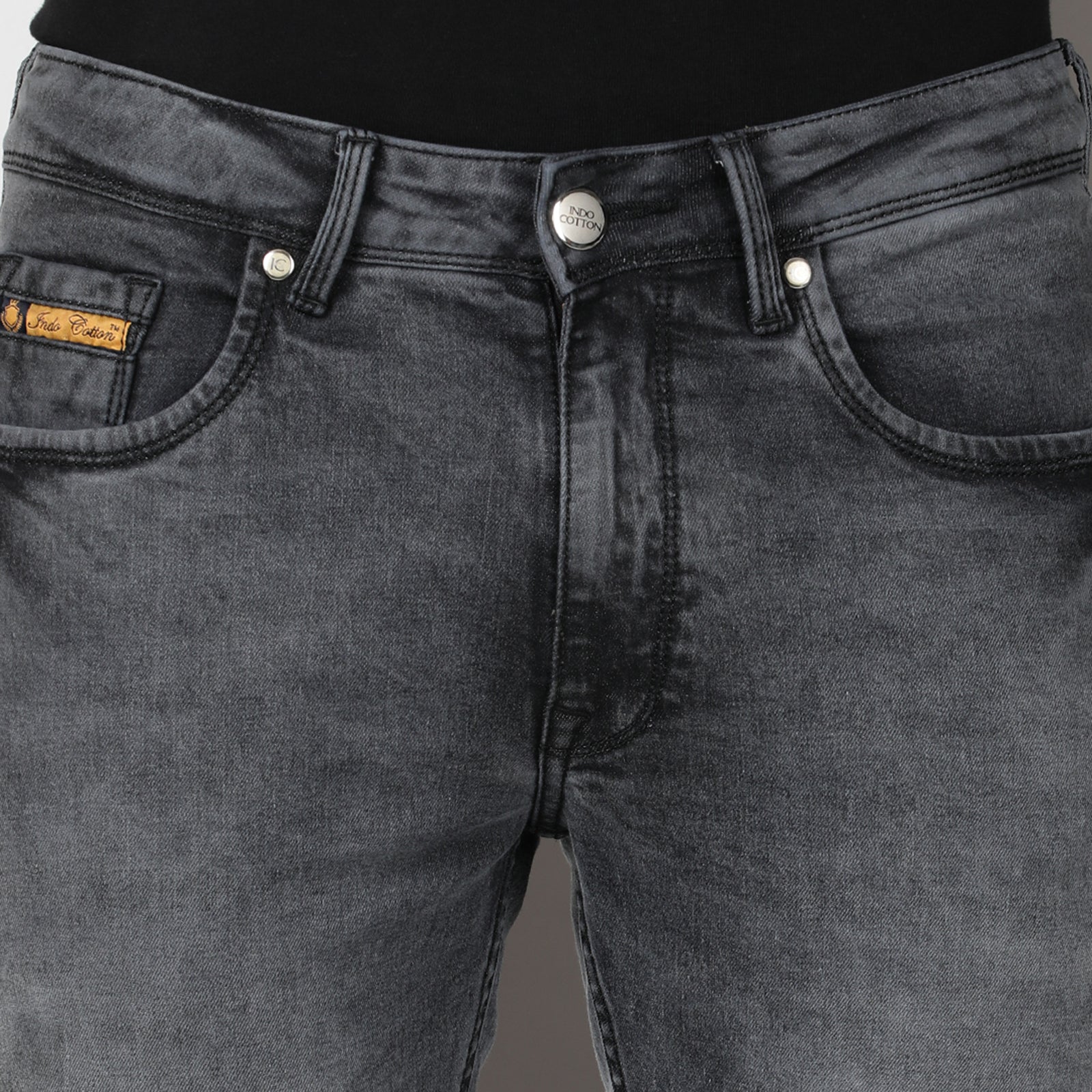 Dark Wash Black Midrise Slim Fit Jeans