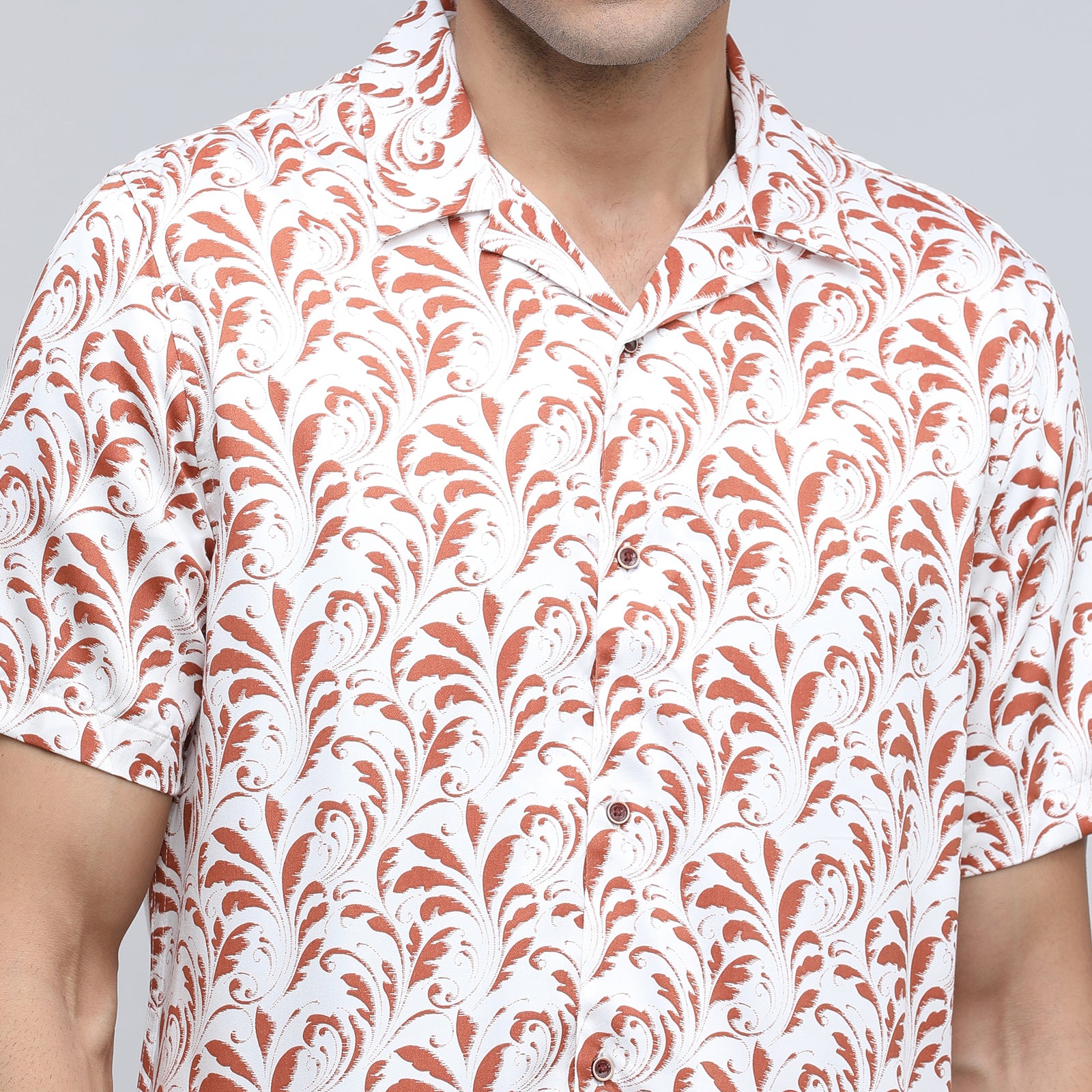 Indo Cotton Men's Printed Half Sleeve Shirt