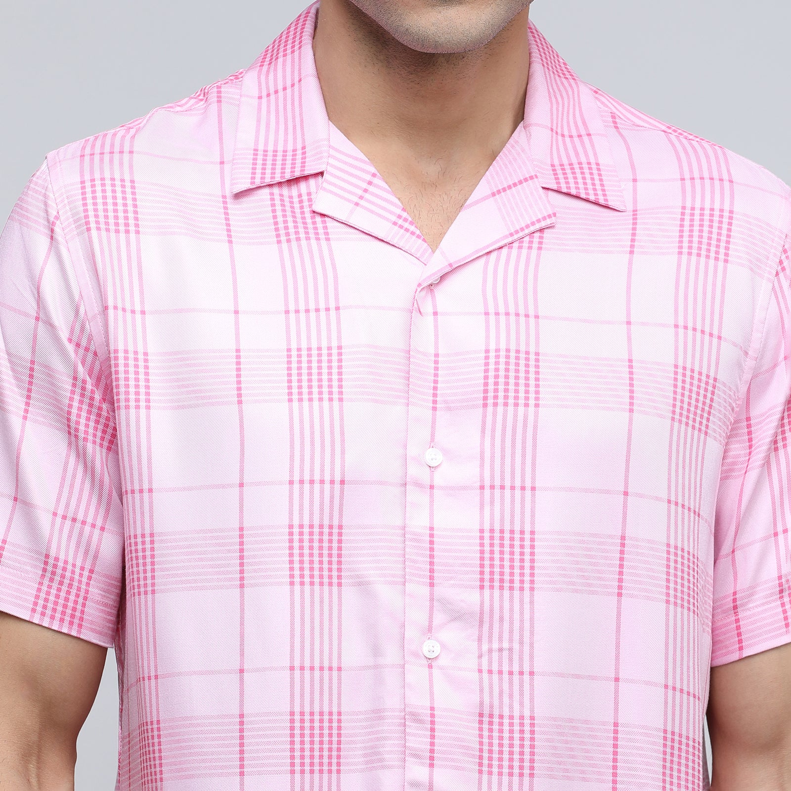 Indo Cotton Men's Checkered Half Sleeve Shirt