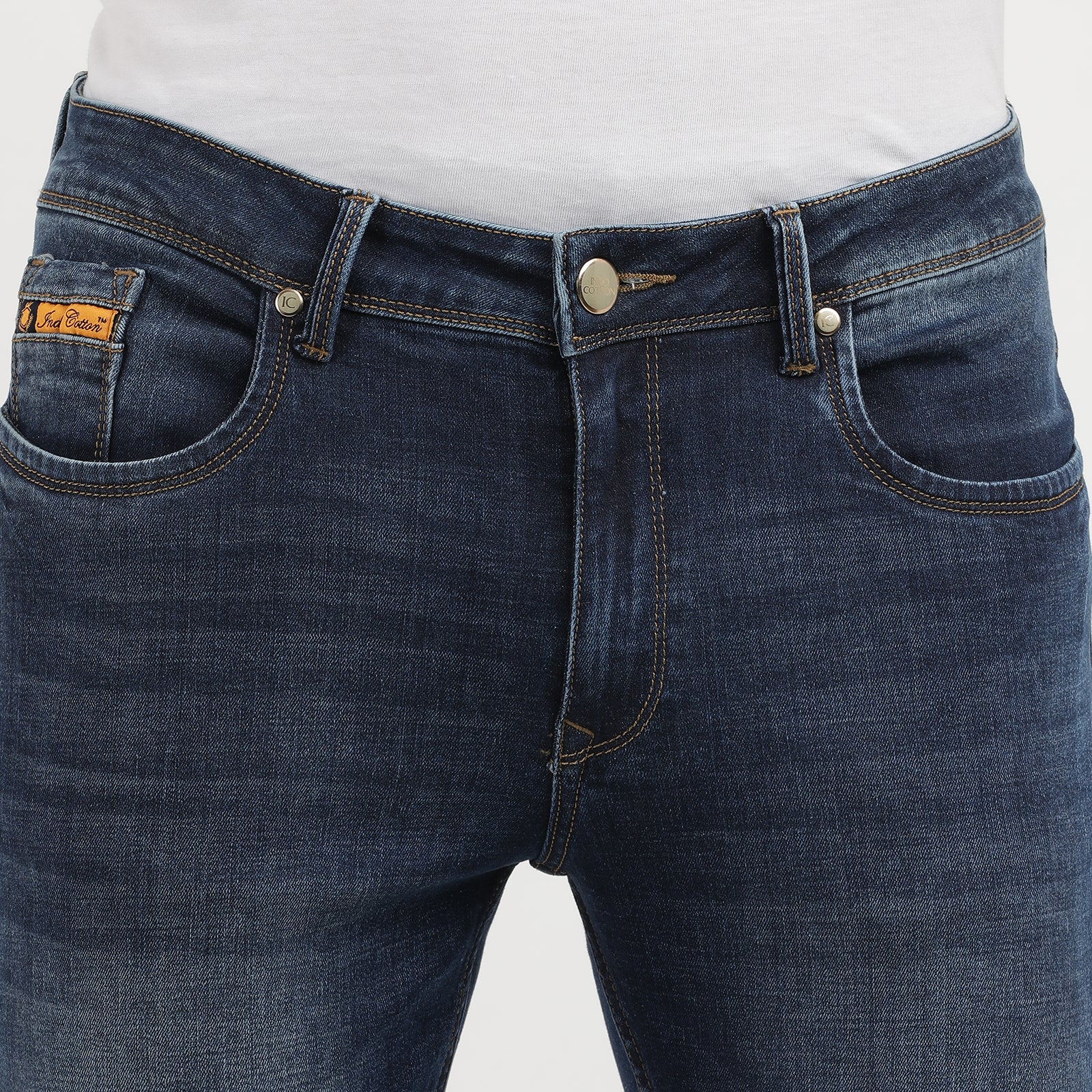 Denim Jeans Men's Light Wash Slim Fit navy Denim Jeans