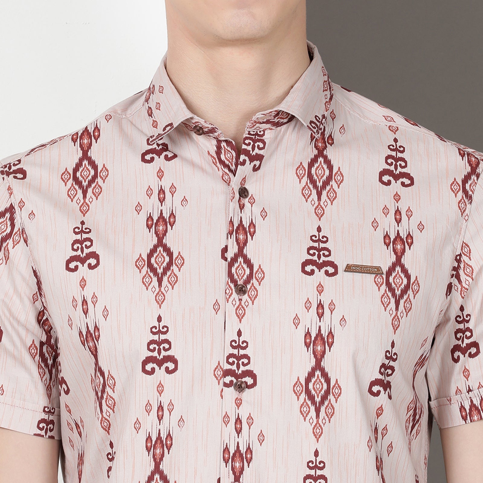 Cameo Rose Printed Half Sleeve Shirt