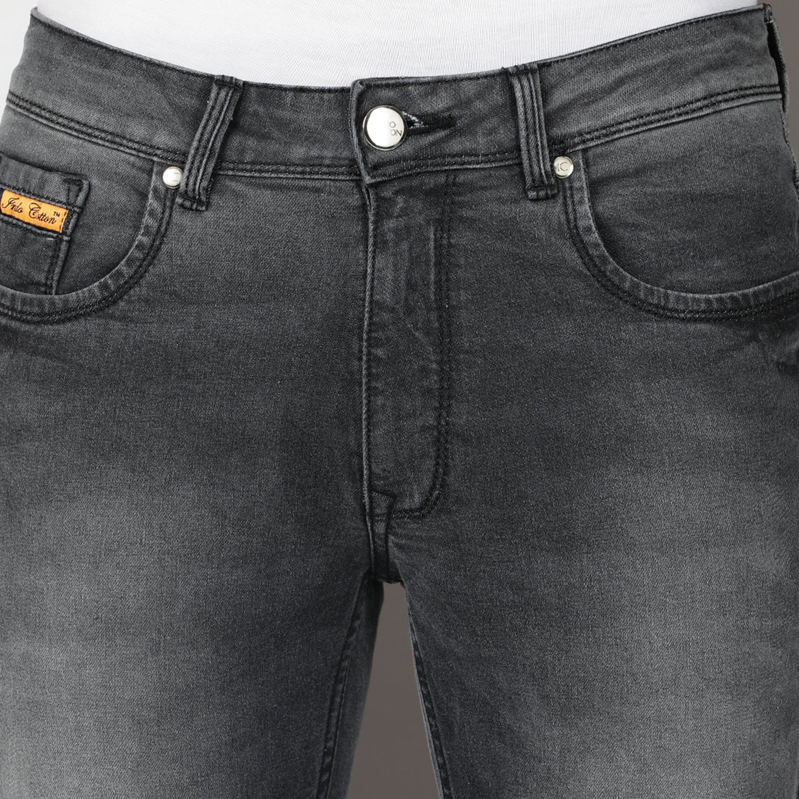 Mid Wash Black Midrise Slim Fit Jeans