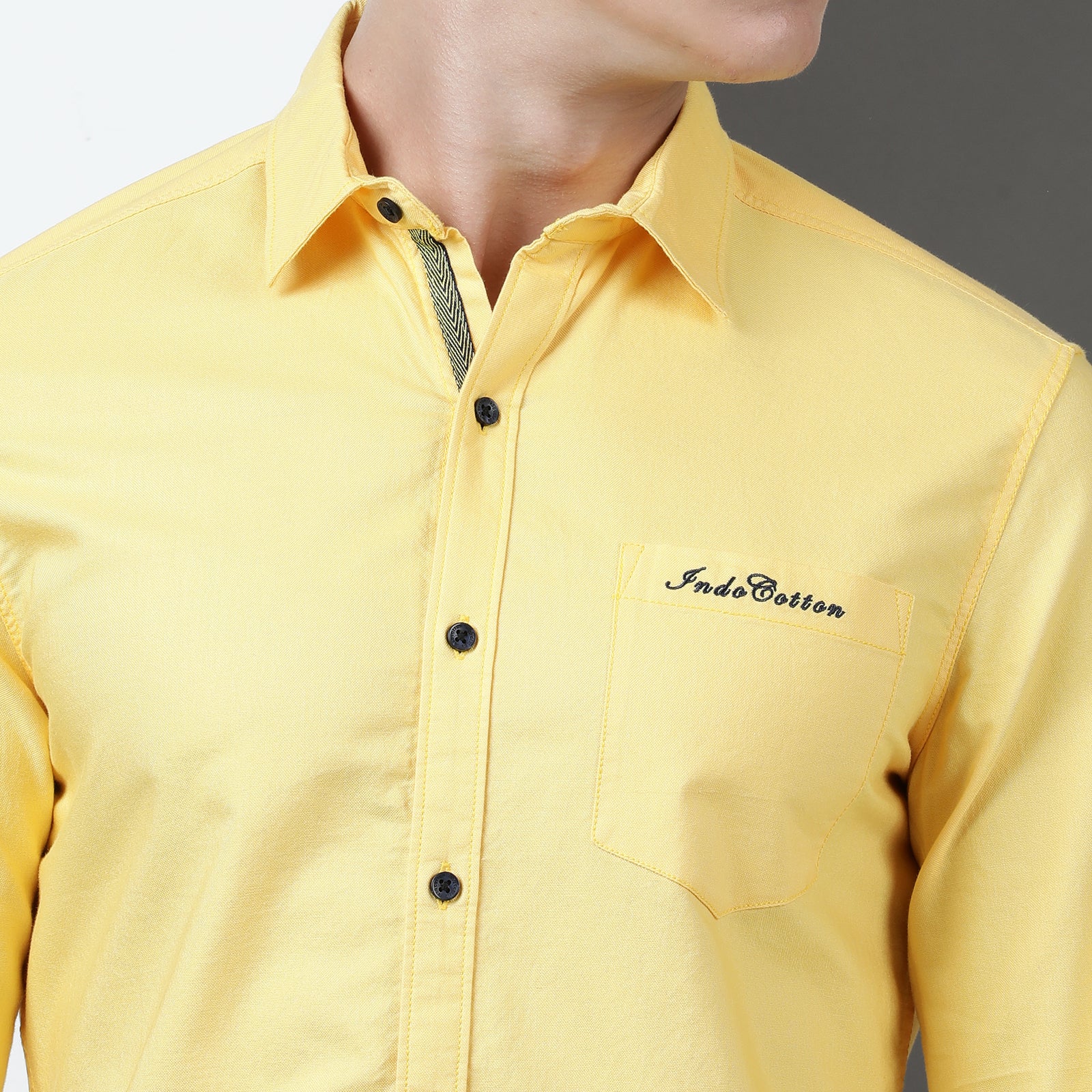 Yellow Solid Full Sleeve Shirt