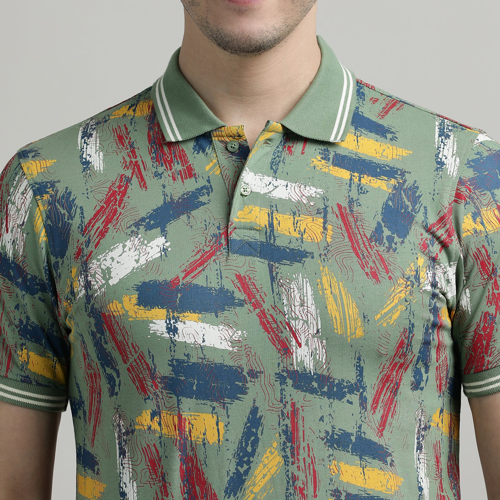 All Over Print Turf Green Polo T-Shirt