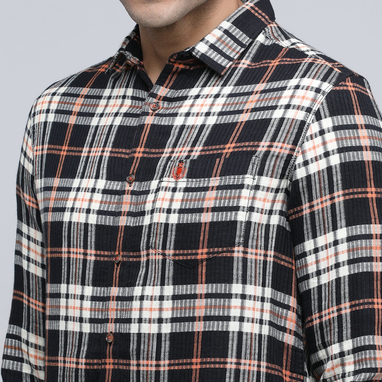 Indo Cotton Men's Checkered Full Sleeve Shirt