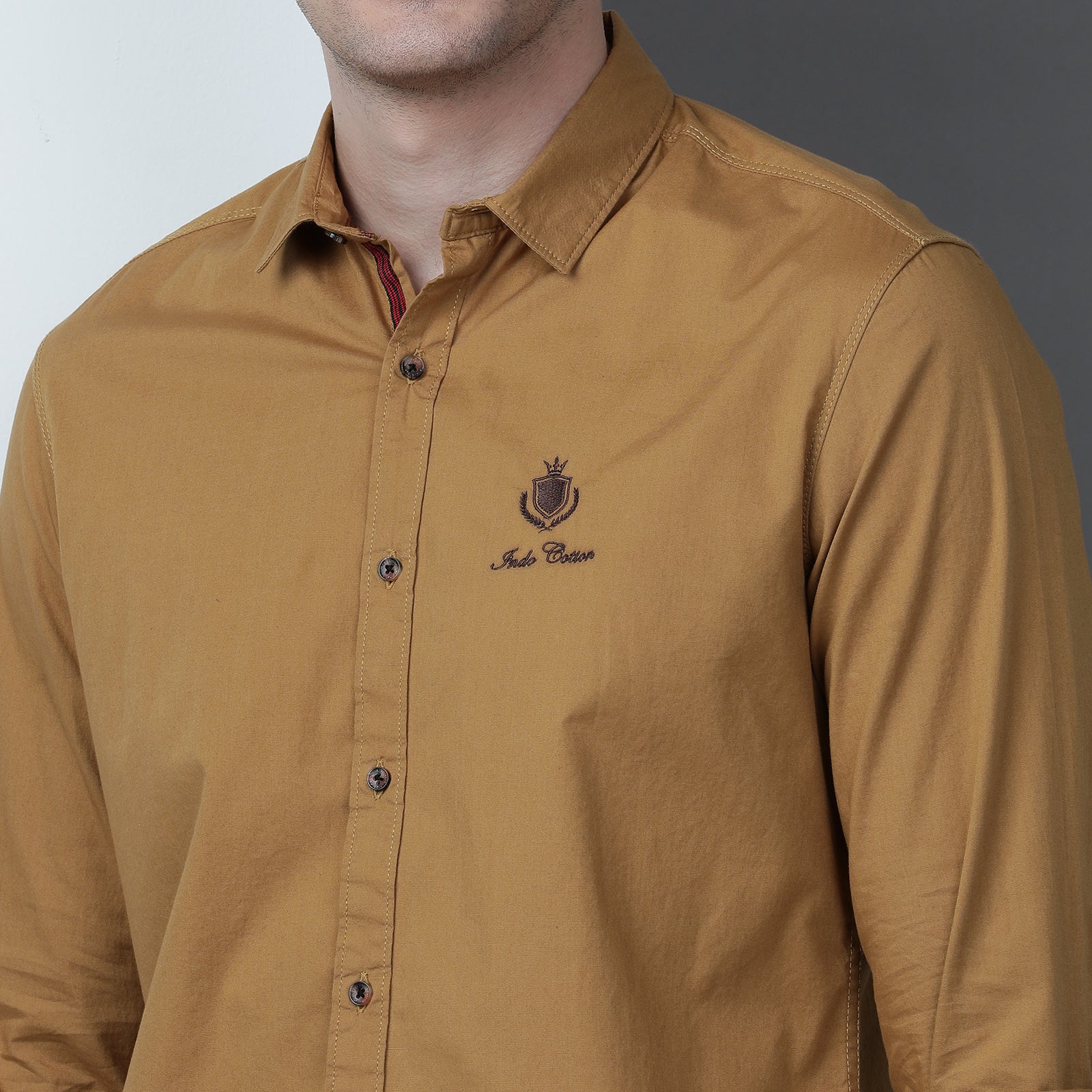 Mustard Solid Full Sleeve Shirt